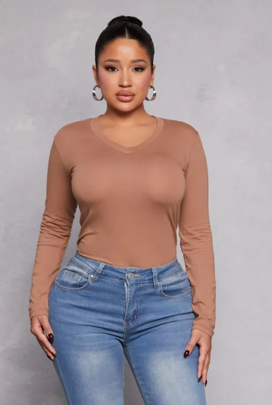 V Neck Long Sleeve T Shirt sold by Rainbow