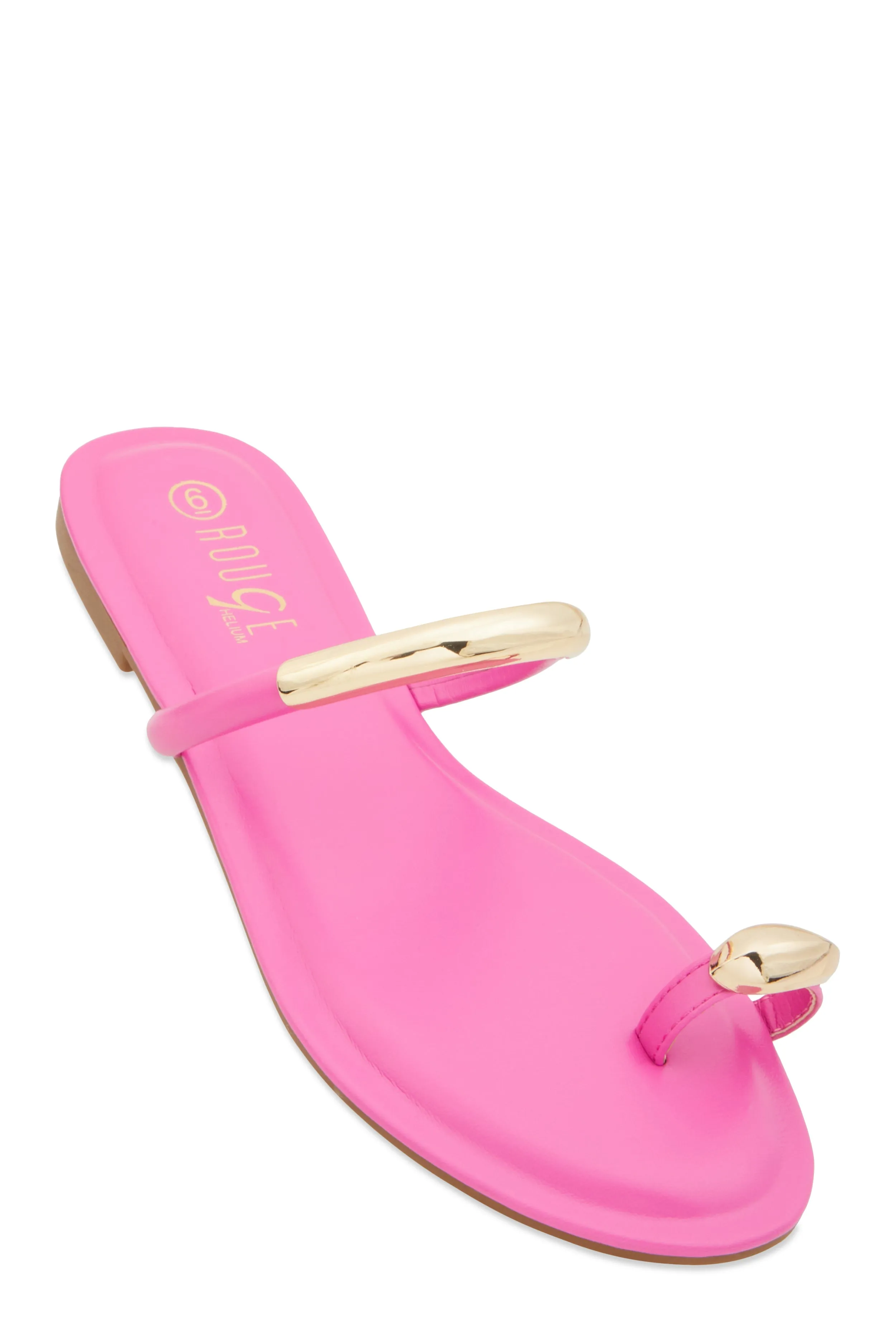 Metallic Detail Toe Loop Slide Sandals sold by Rainbow
