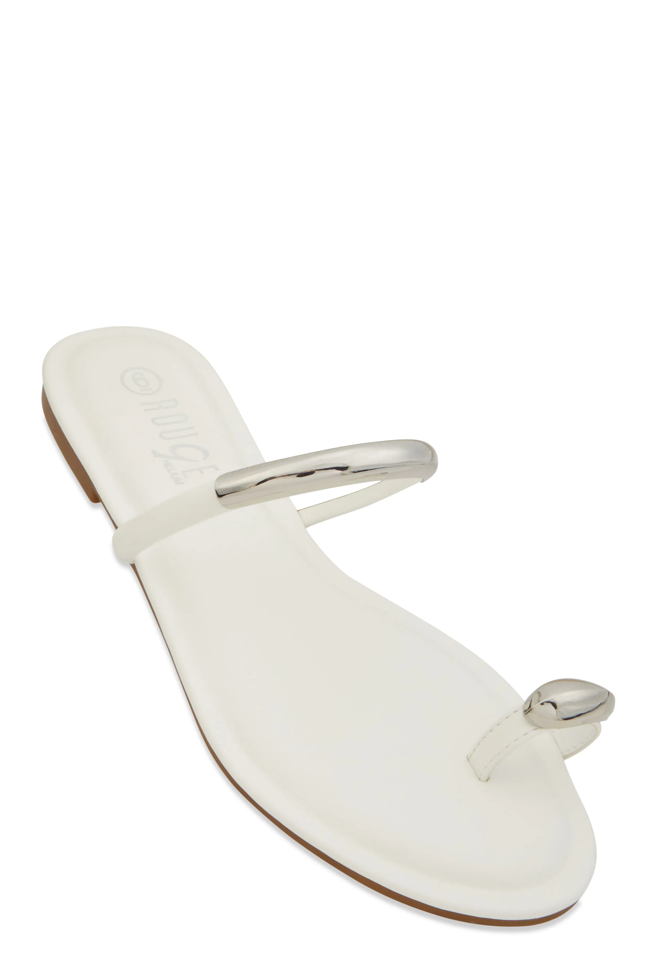 Metallic Detail Toe Loop Slide Sandals sold by Rainbow