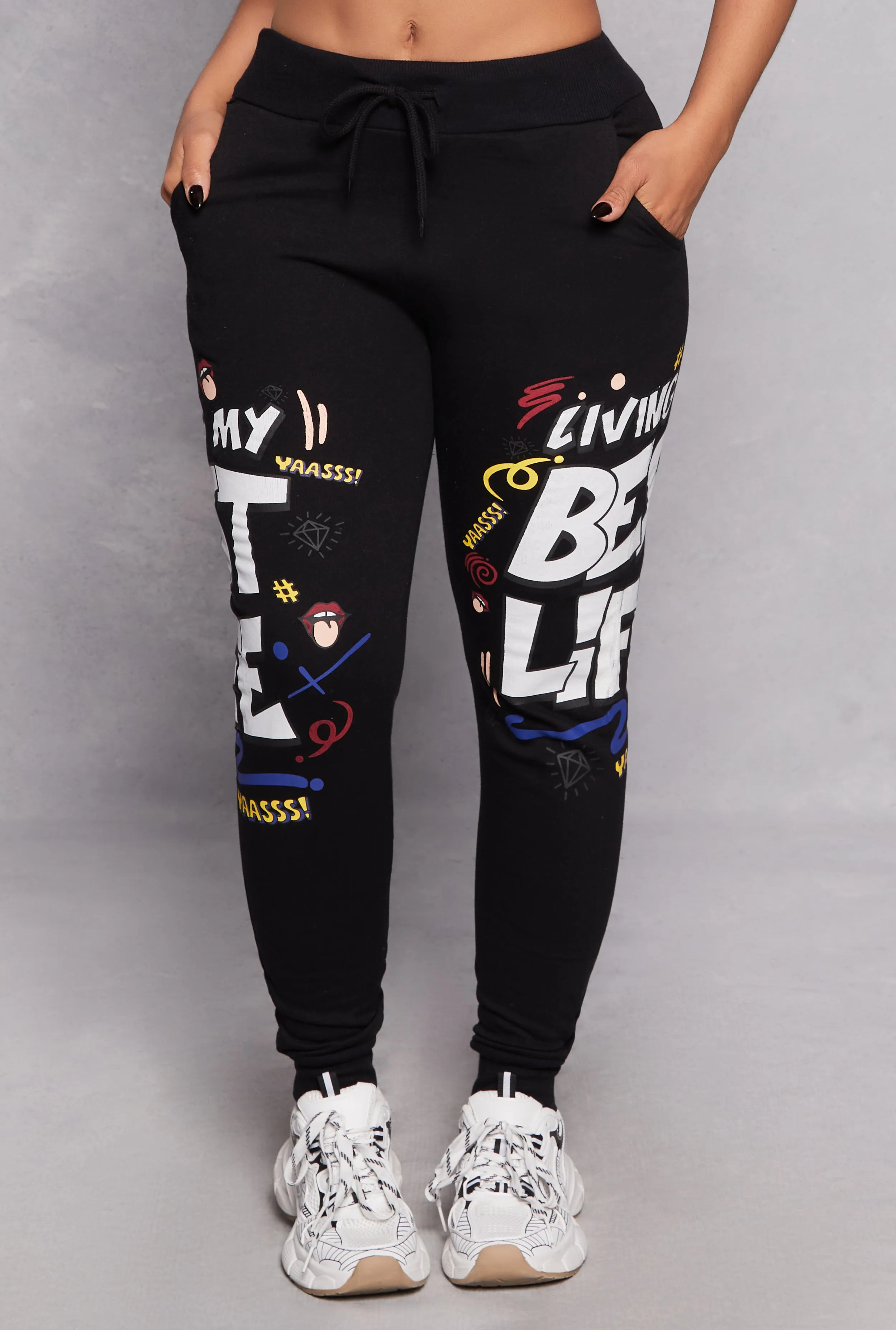 Living My Best Life Graphic Drawstring Joggers sold by Rainbow product image thumbnail 2