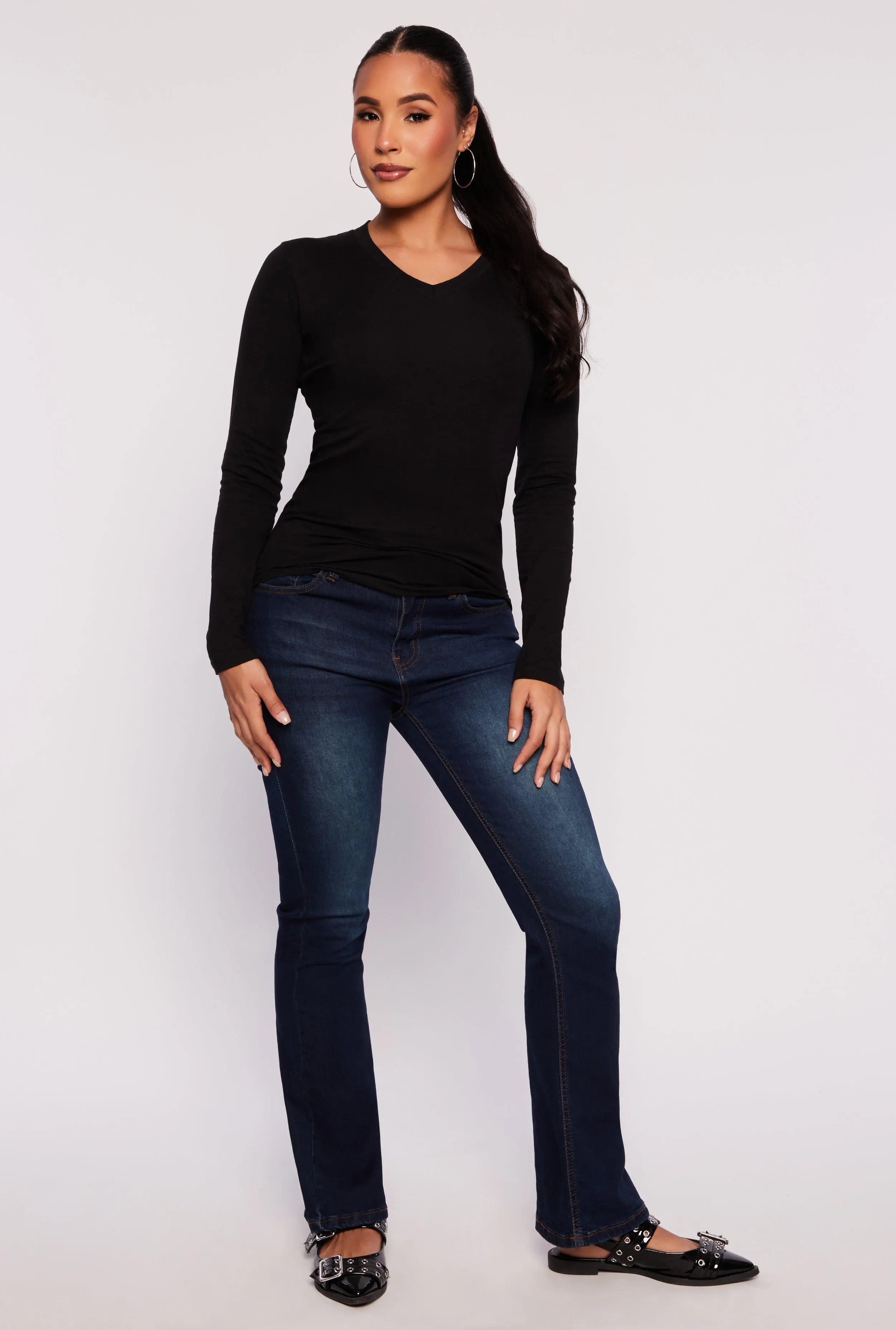 V Neck Long Sleeve Tee sold by Rainbow product image thumbnail 2