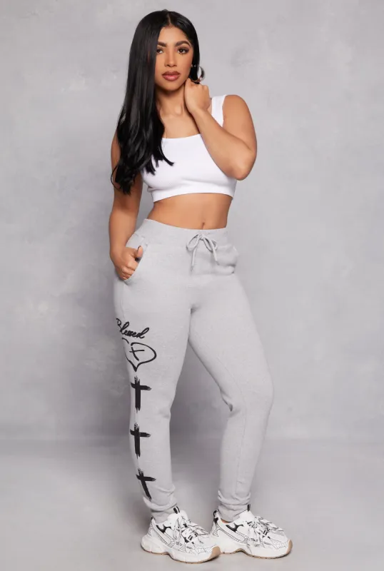 Blessed Graphic Drawstring Joggers sold by Rainbow