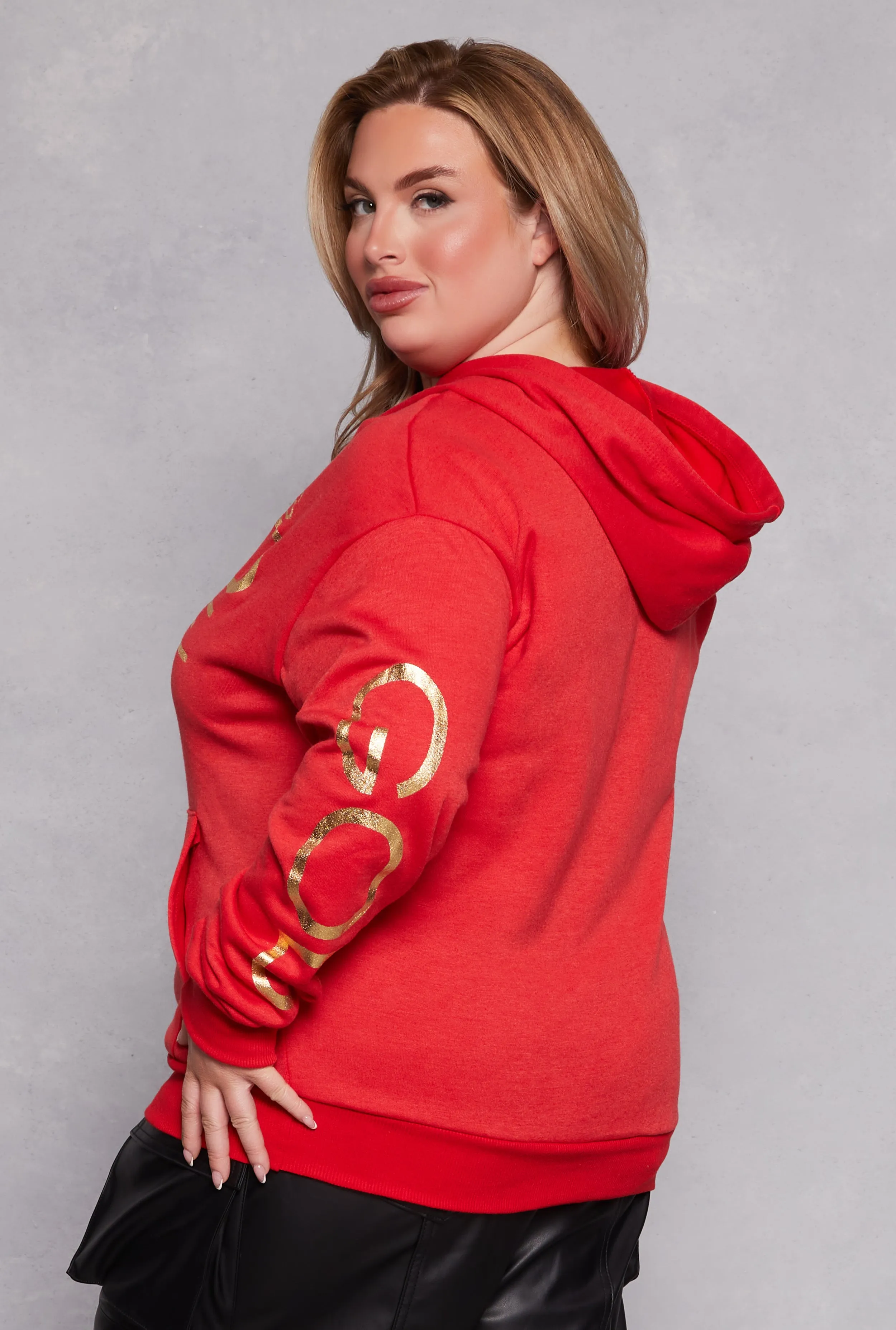 Plus Size Foil God Got Me Graphic Sweatshirt sold by Rainbow product image thumbnail 3