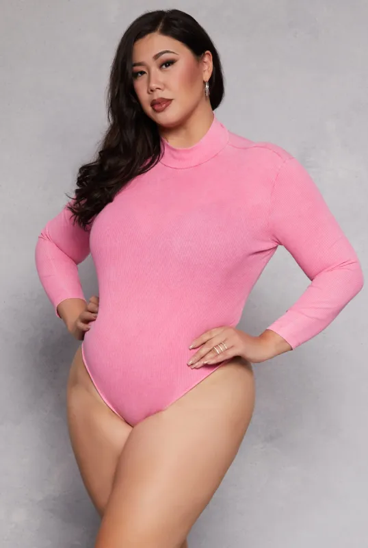 Plus Size Acid Wash Bodysuit sold by Rainbow