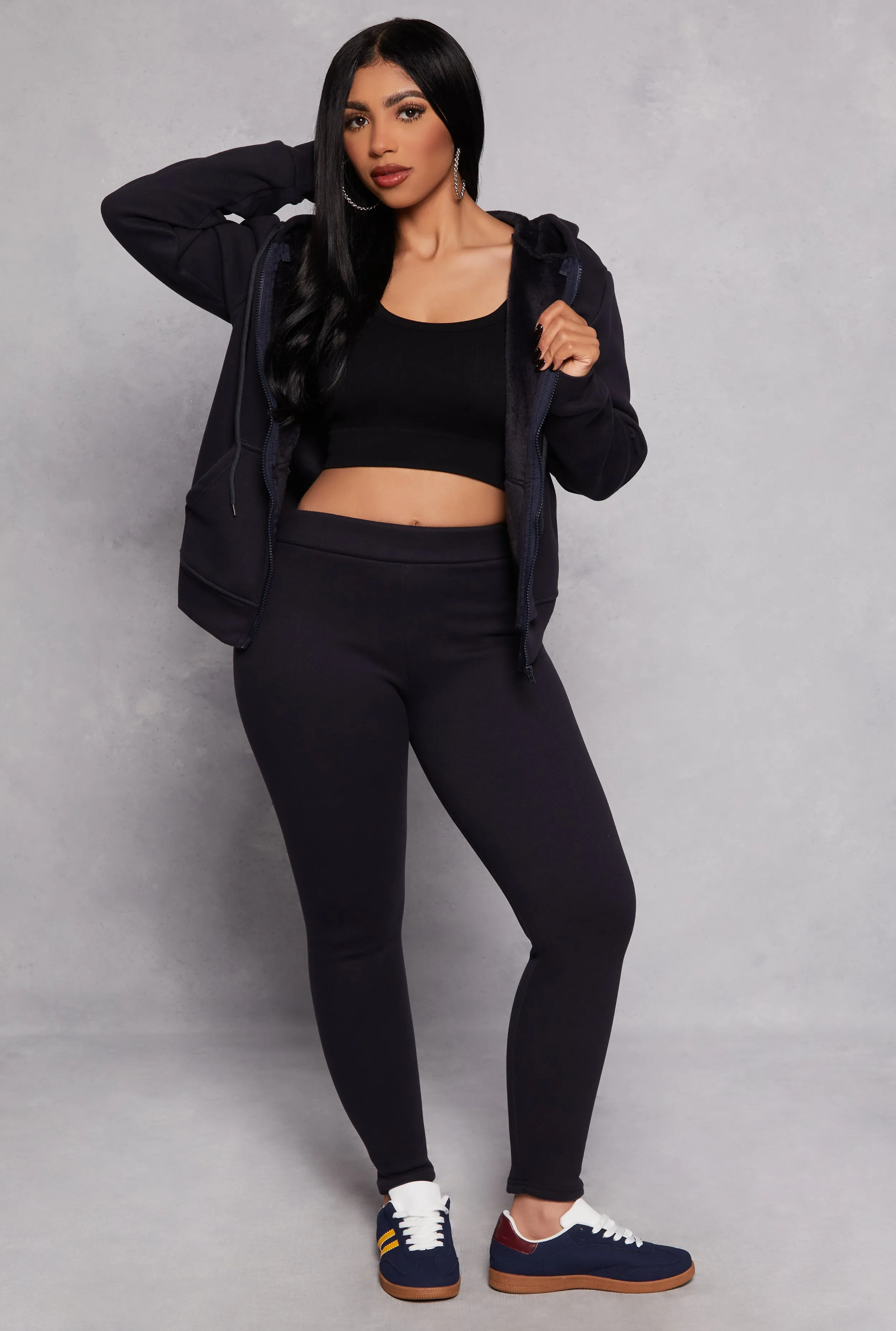 Faux Fur Lined Zip Front Hoodie sold by Rainbow product image thumbnail 2