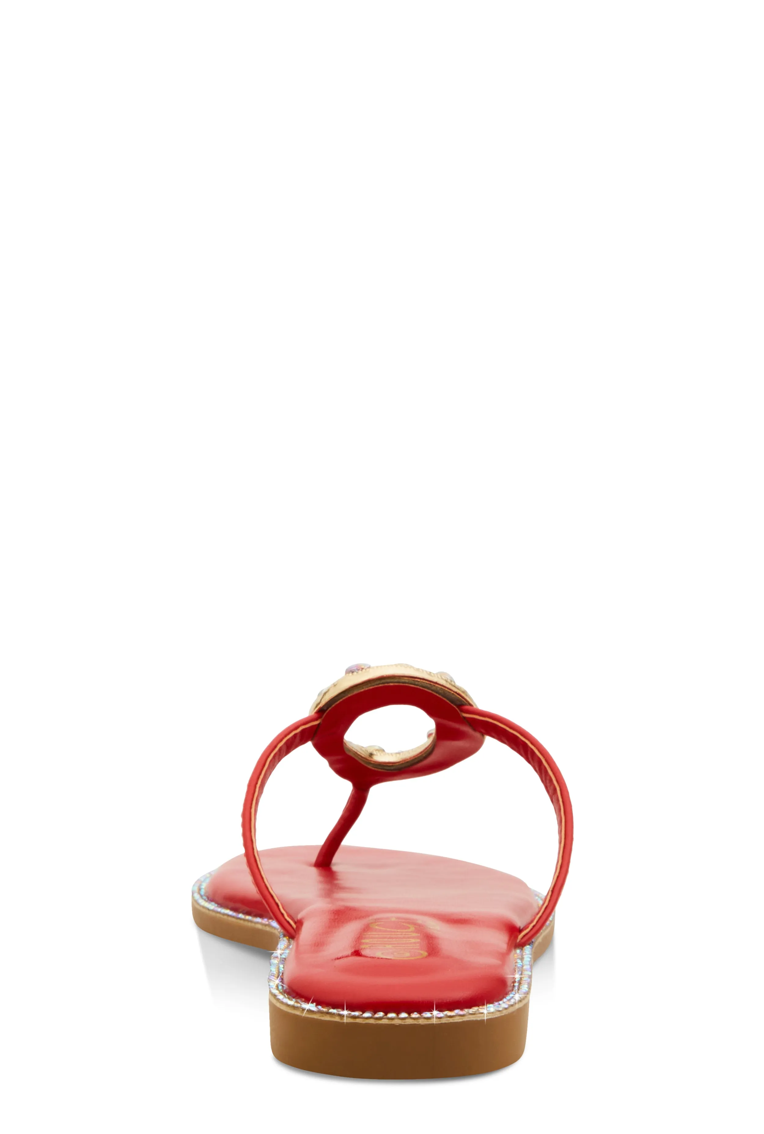 Rhinestone Cut Out Pendant Thong Sandals sold by Rainbow product image thumbnail 3