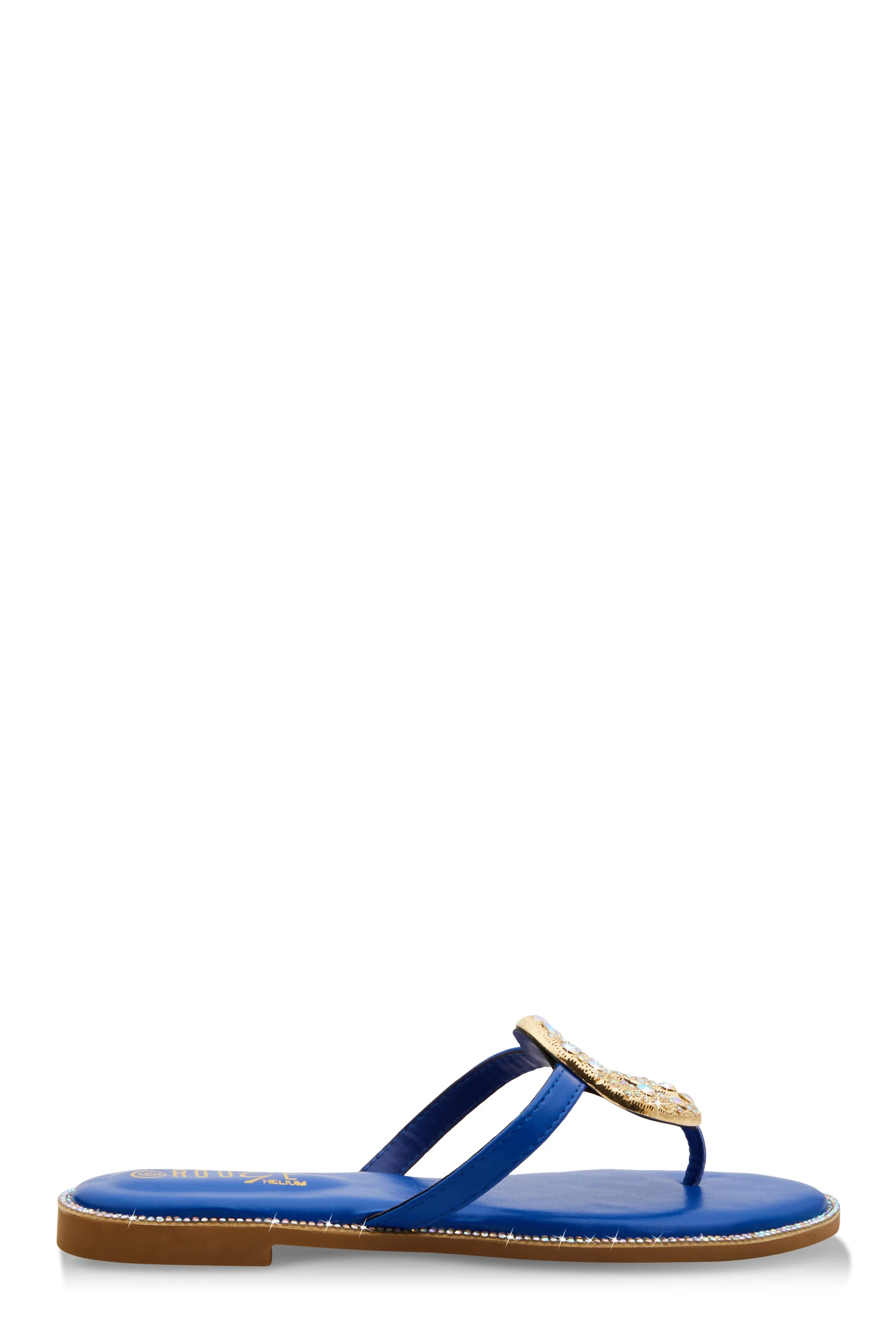 Rhinestone Cut Out Pendant Thong Sandals sold by Rainbow product image thumbnail 2