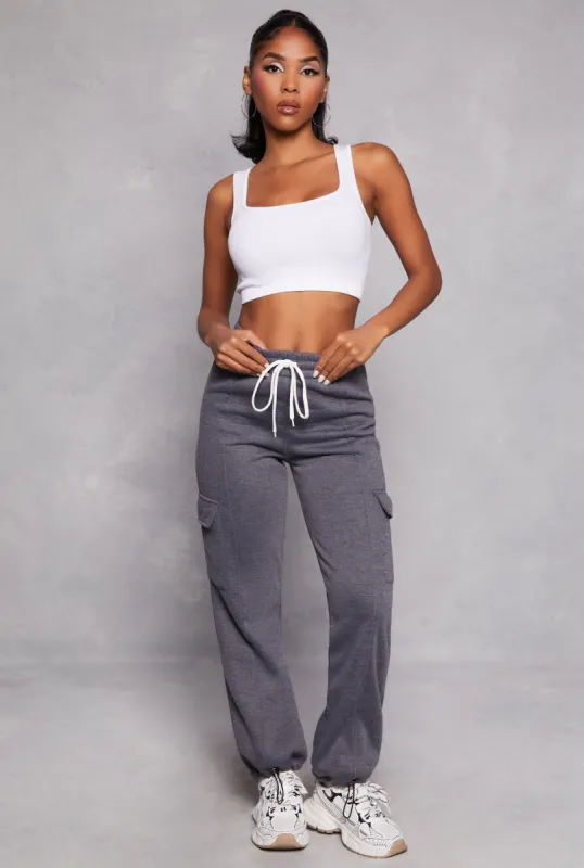 Toggle Drawstring Hem Cargo Sweatpants sold by Rainbow