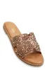 Rhinestone Studded Cut Out Band Slide Sandals sold by Rainbow