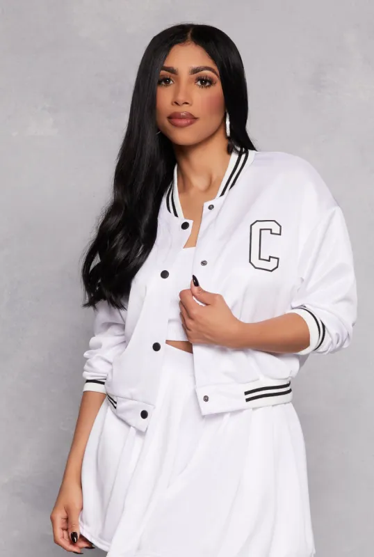 C Initial Snap Button Bomber Jacket sold by Rainbow