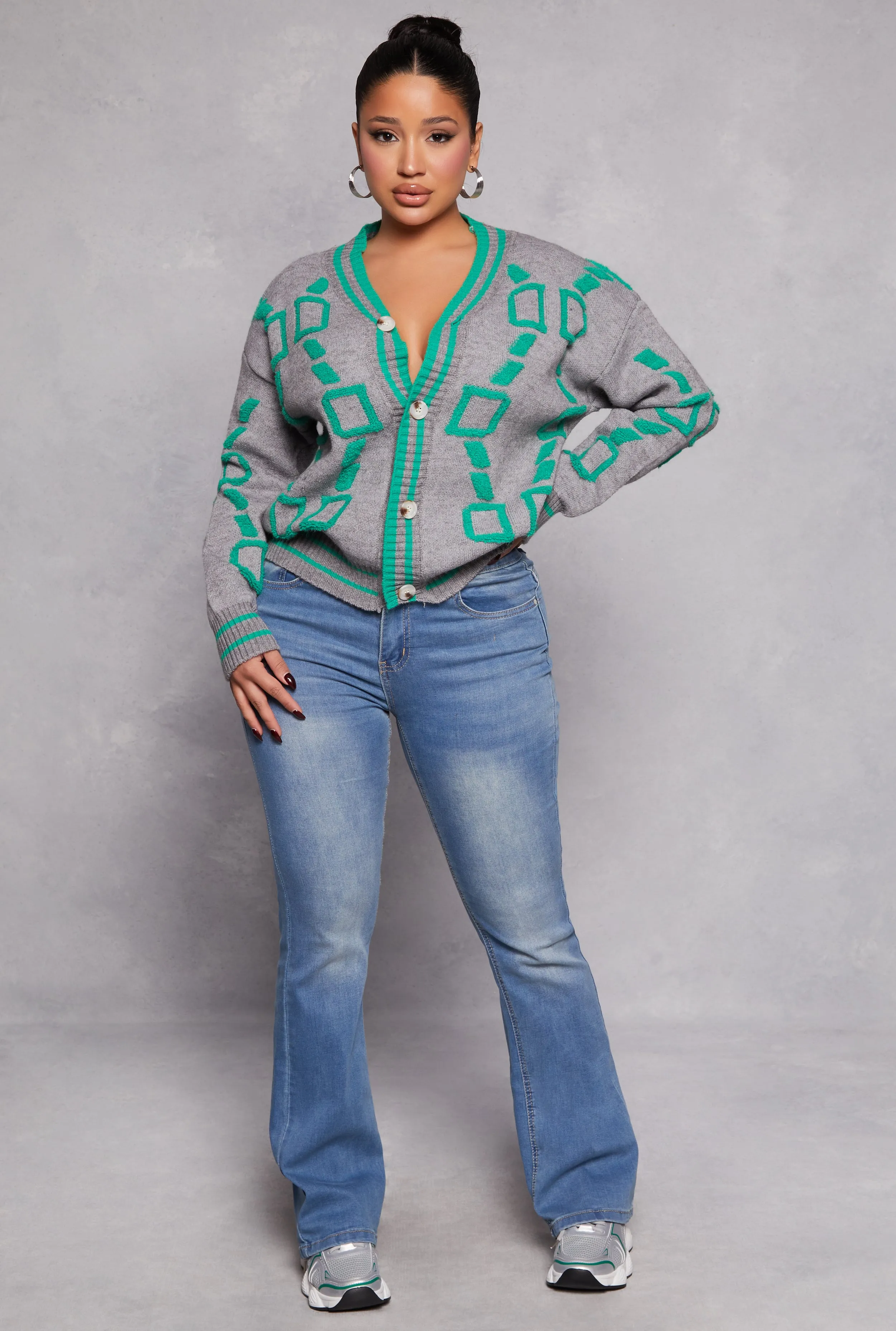 Daisy Geometric Print Cardigan sold by Rainbow product image thumbnail 2