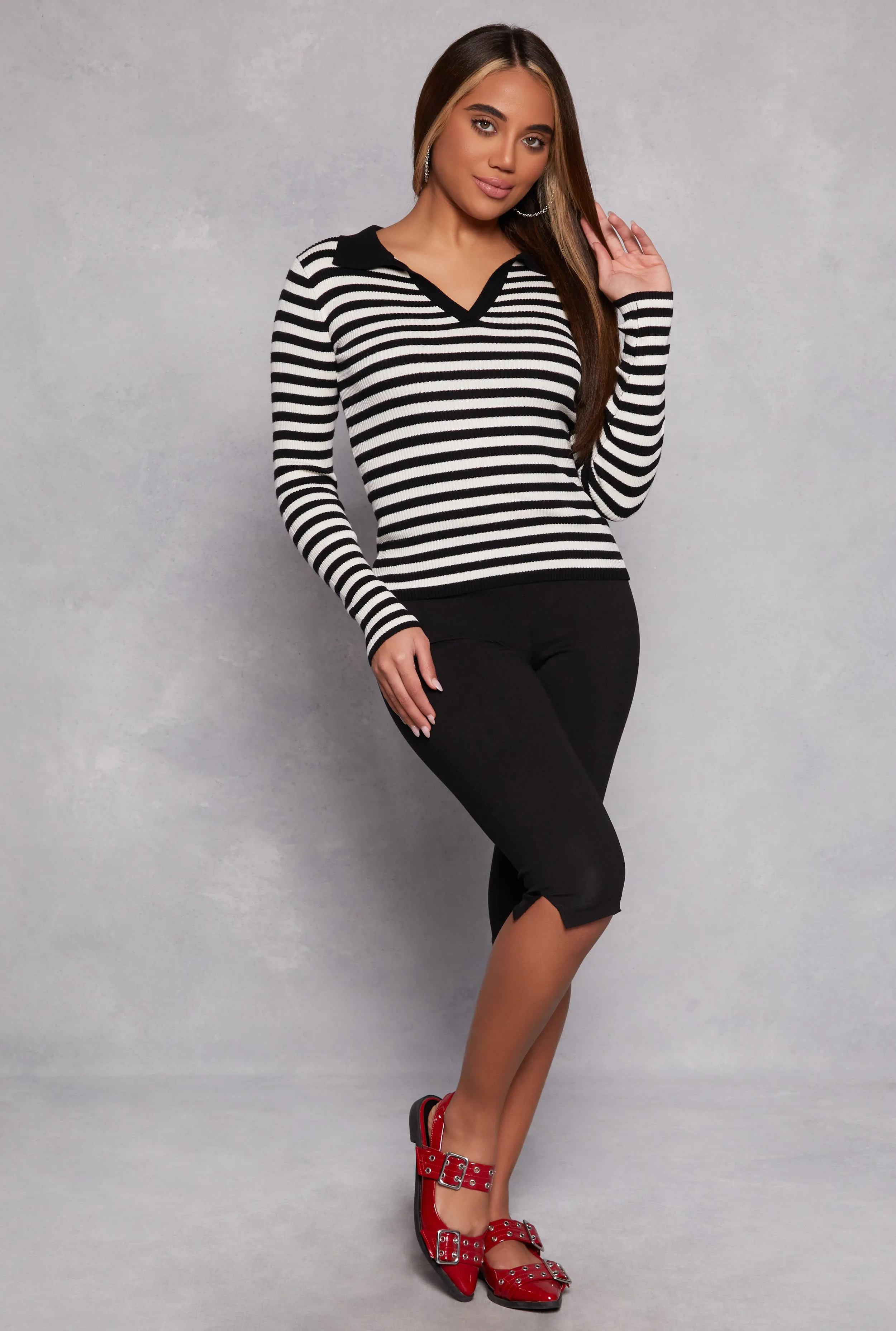 Johnny Collar Striped Sweater sold by Rainbow product image thumbnail 2
