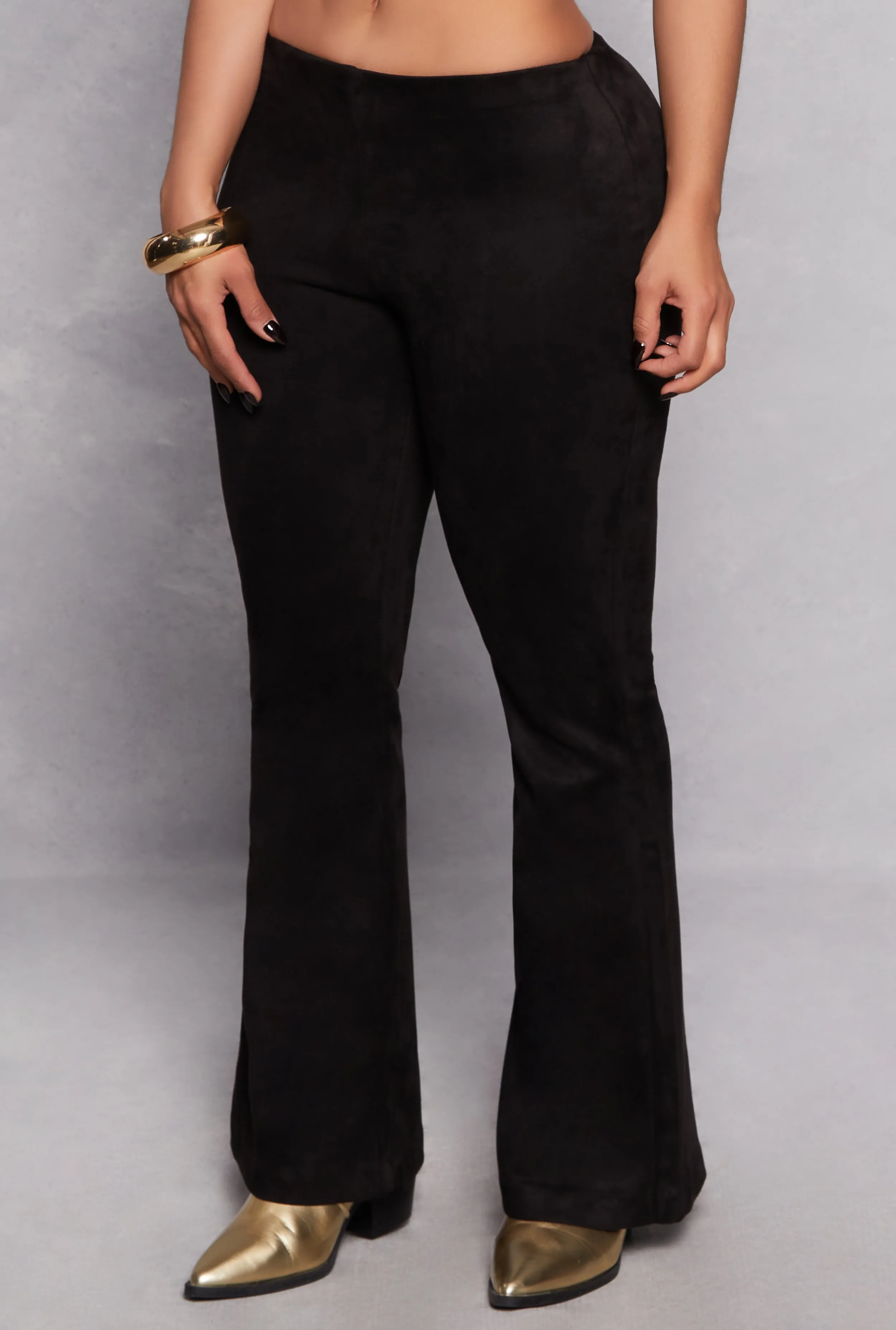 Faux Suede Pull On Flared Pants sold by Rainbow product image thumbnail 2