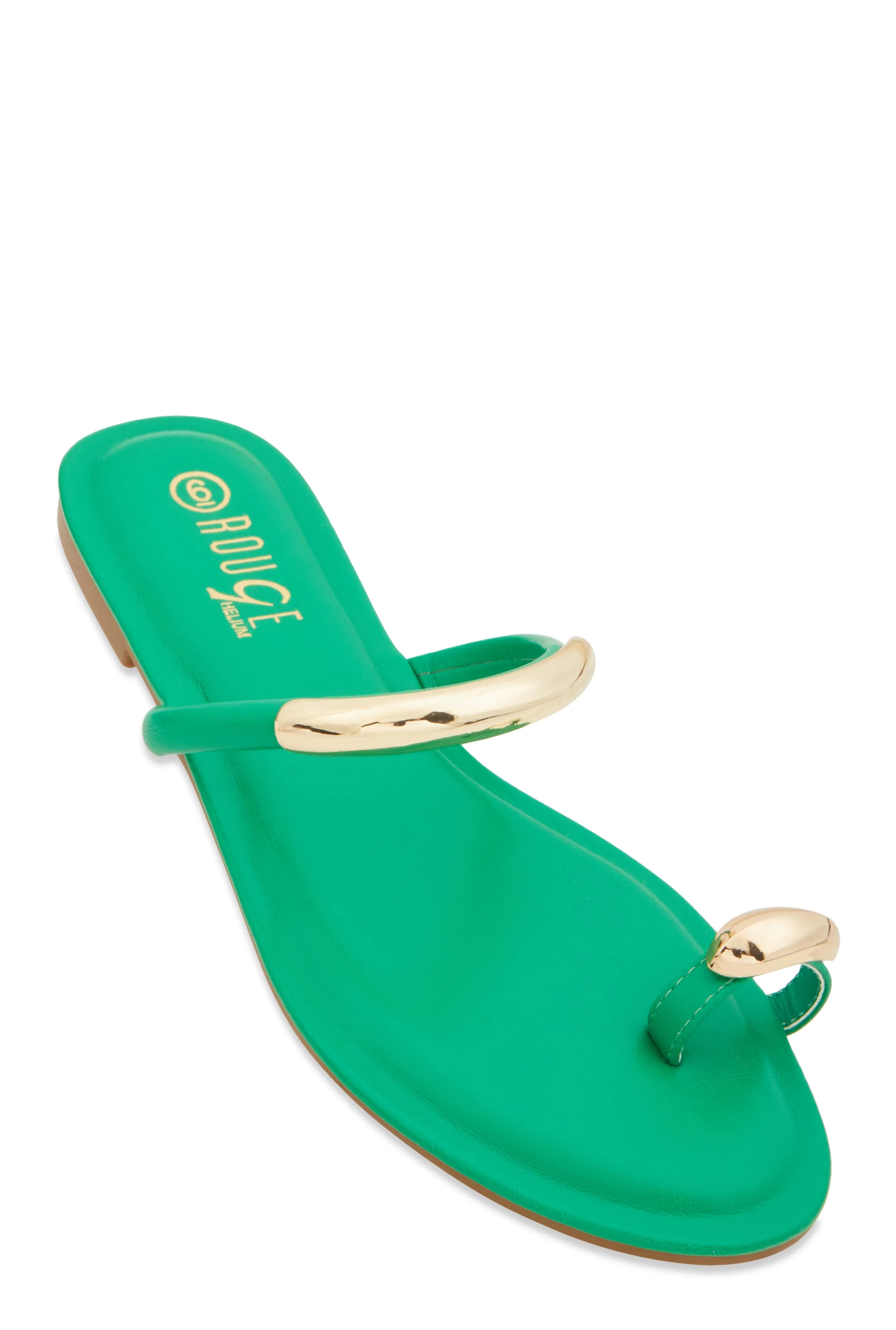 Metallic Detail Toe Loop Slide Sandals sold by Rainbow