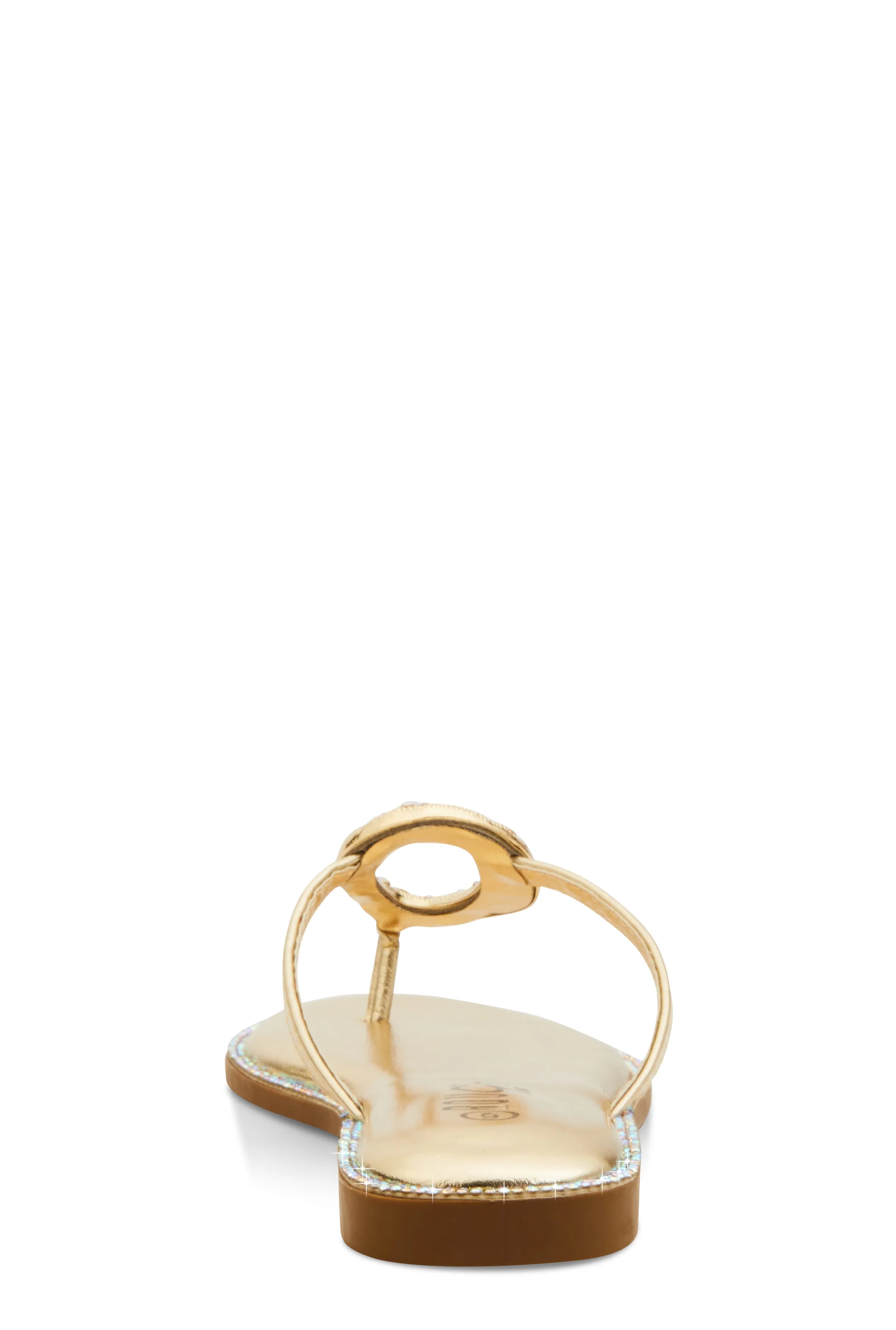 Rhinestone Cut Out Pendant Thong Sandals sold by Rainbow product image thumbnail 3