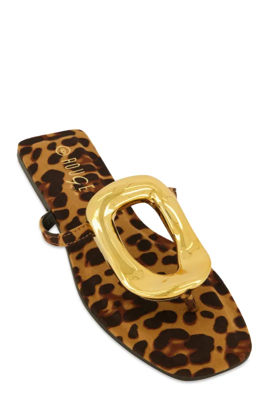 Metallic Pendant Thong Slide Sandals sold by Rainbow