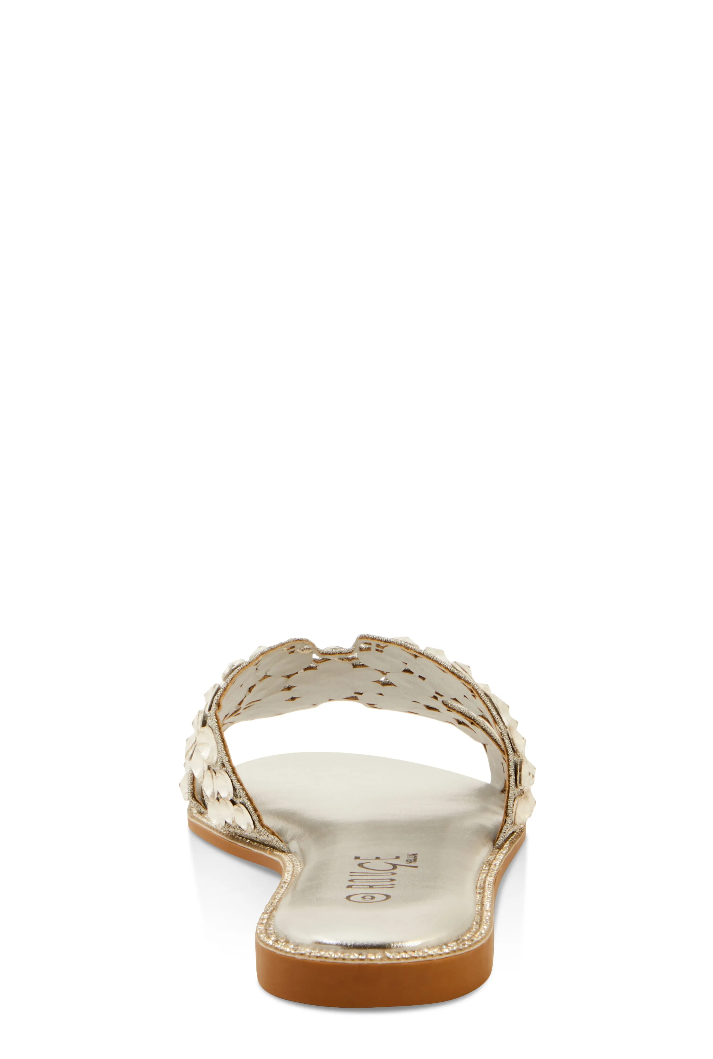 Studded Rhinestone Cut Out Band Slide Sandals sold by Rainbow product image thumbnail 3