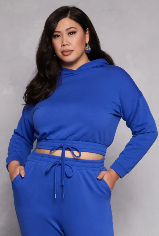Plus Size Iris Elastic Hem Hooded Sweatshirt sold by Rainbow