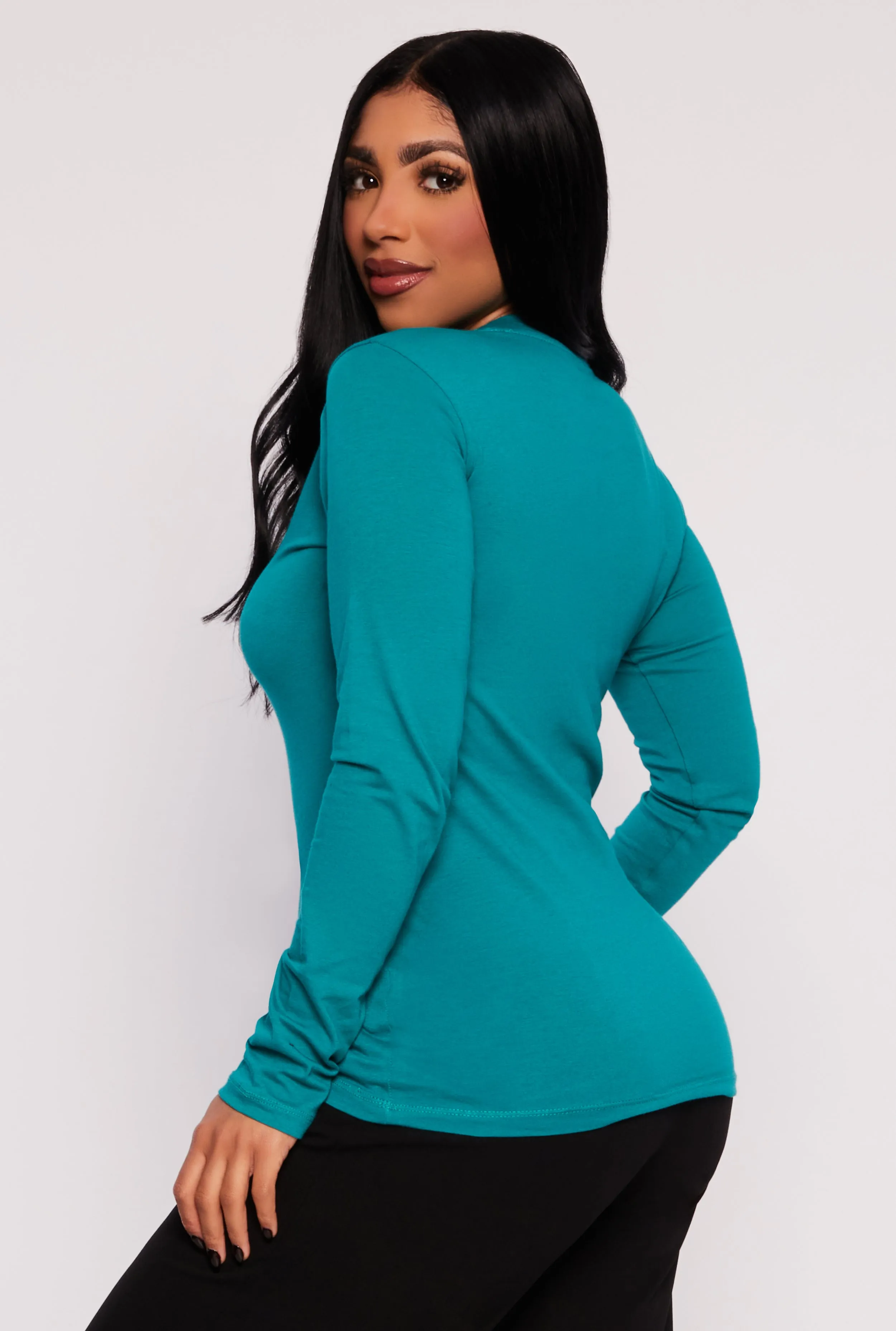 V Neck Long Sleeve T Shirt sold by Rainbow product image thumbnail 3