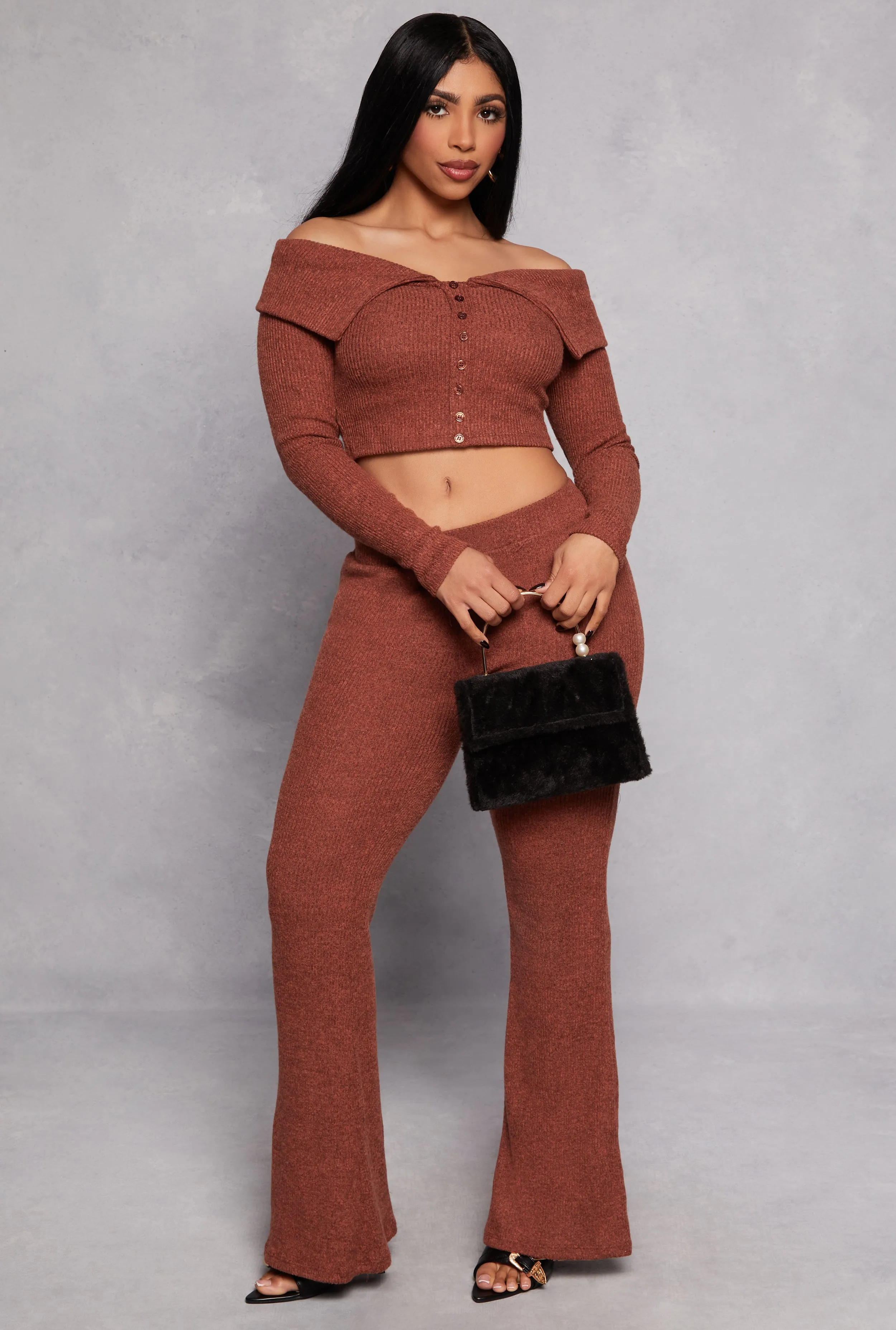 Almost Famous Rib Knit Off the Shoulder Top sold by Rainbow product image thumbnail 2