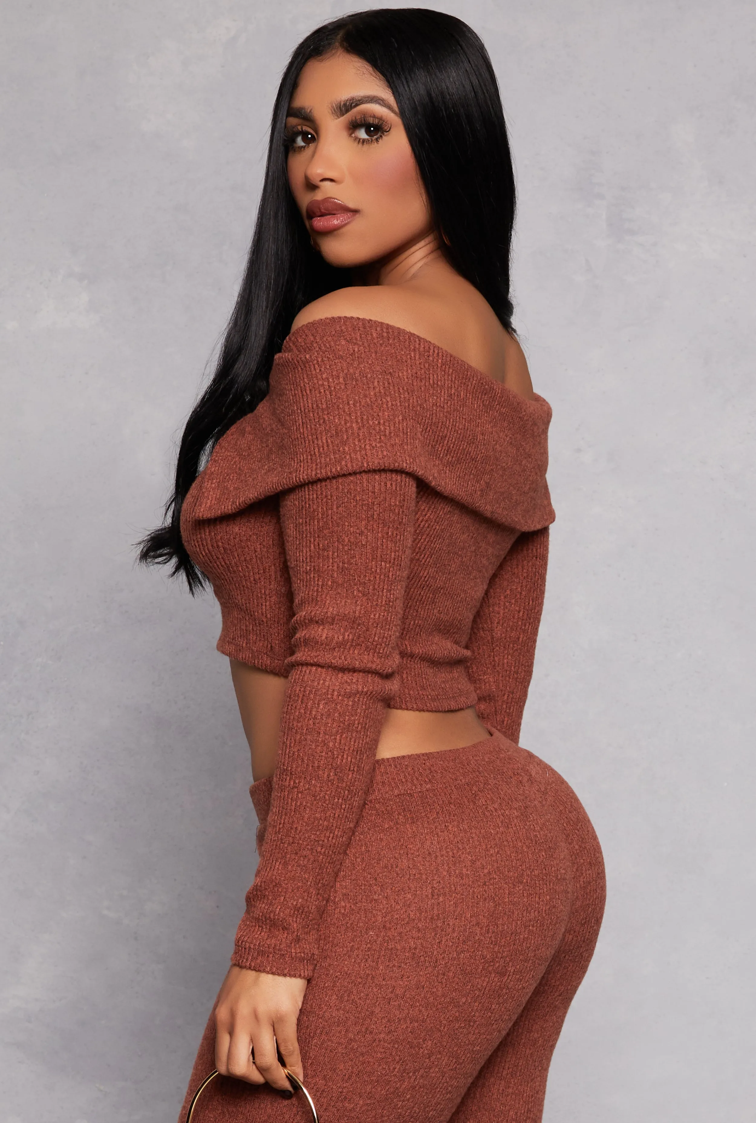 Almost Famous Rib Knit Off the Shoulder Top sold by Rainbow product image thumbnail 3