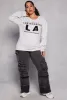 Plus Size Los Angeles Chenille Graphic Sweatshirt sold by Rainbow