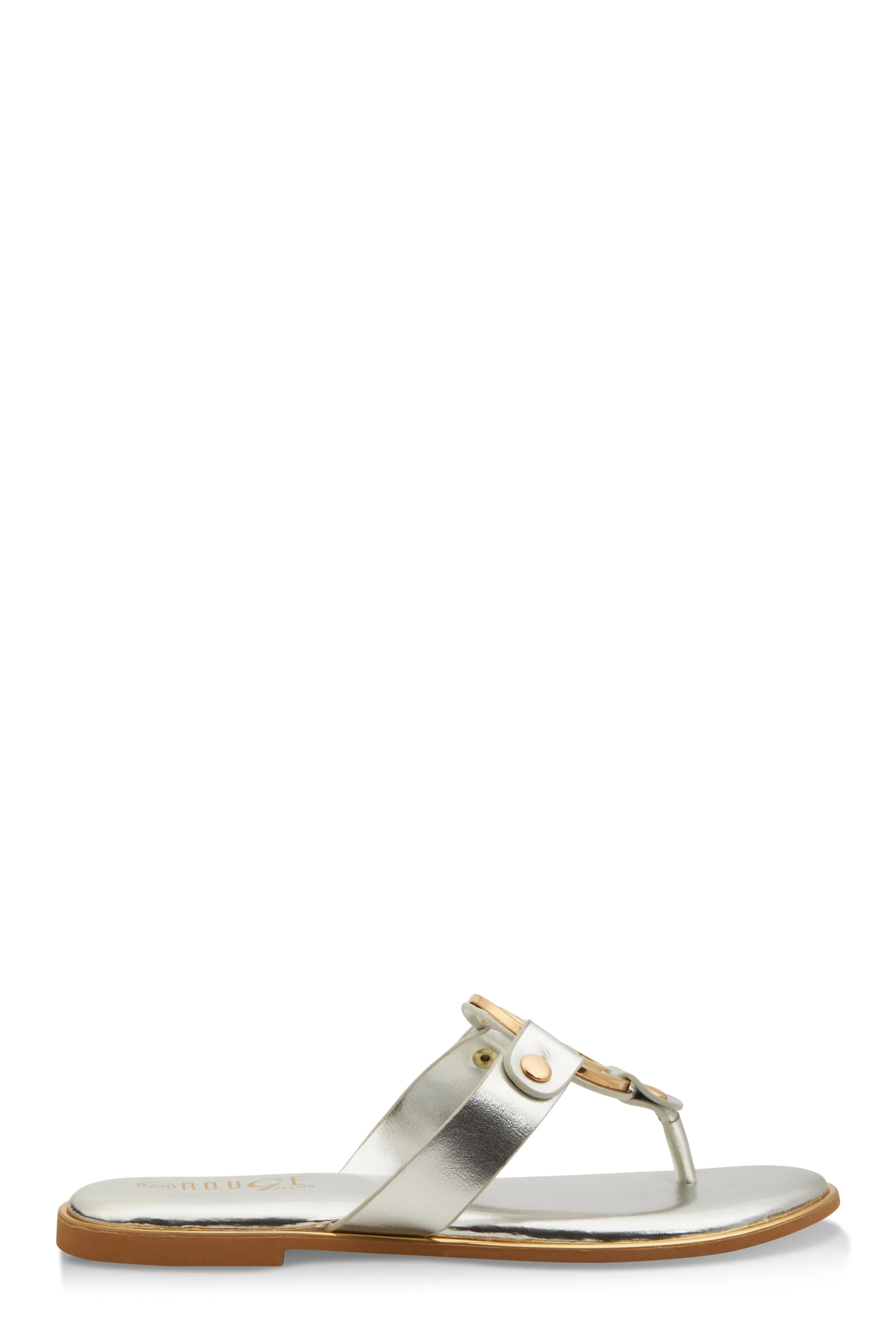 Metallic Geometric Pendant Thong Slide Sandals sold by Rainbow product image thumbnail 2