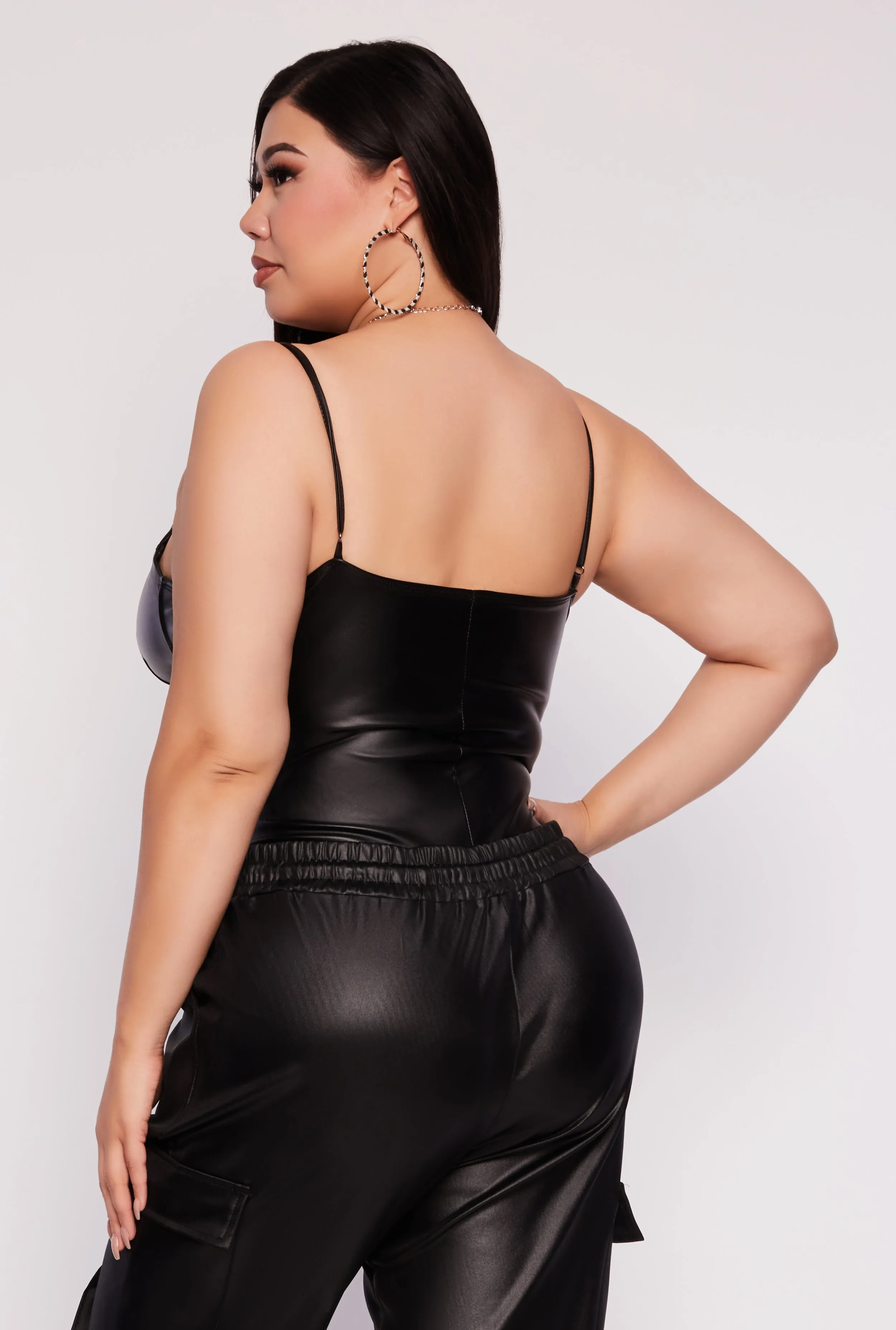 Plus Size Iris Faux Leather Bustier Bodysuit sold by Rainbow product image thumbnail 3