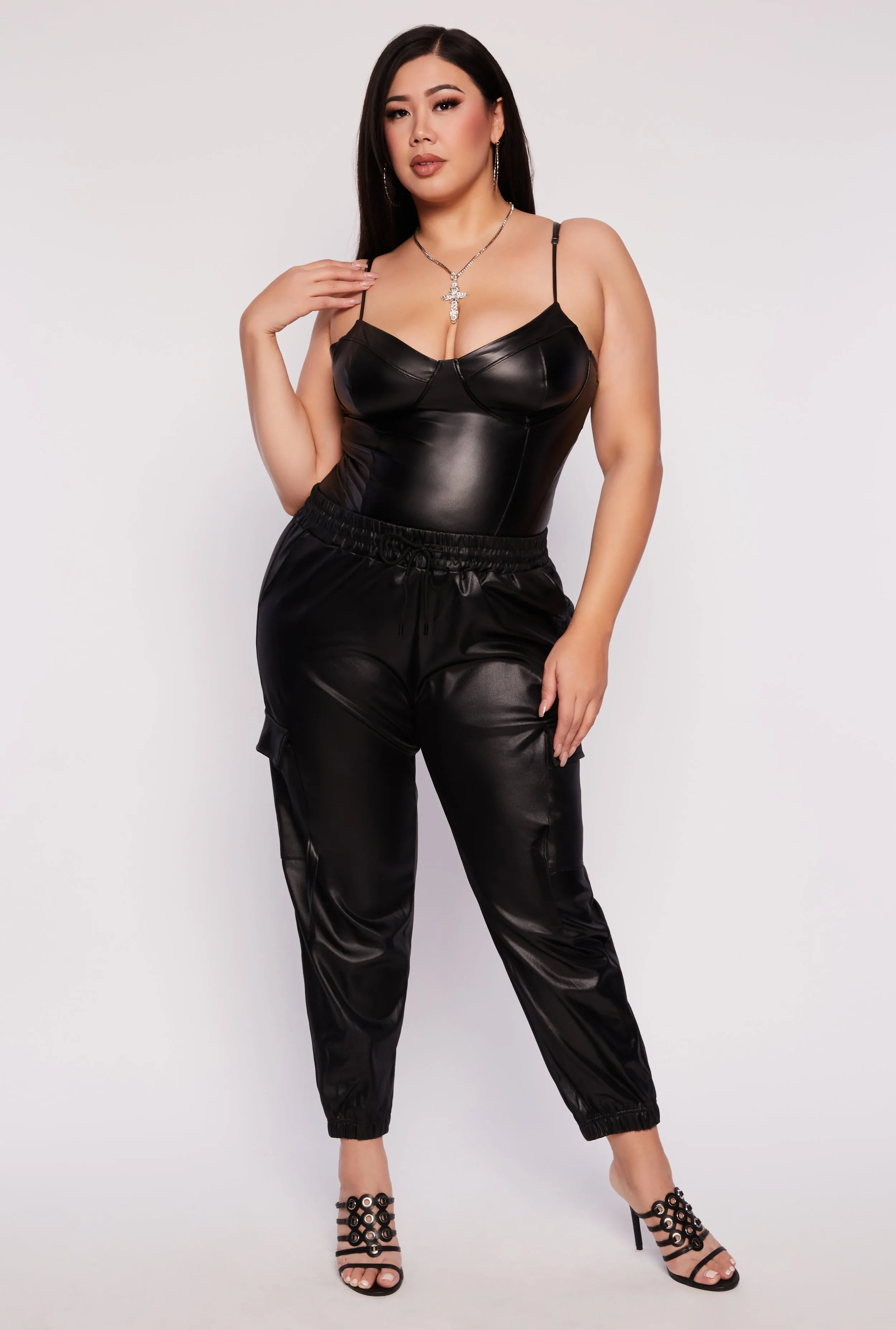 Plus Size Iris Faux Leather Bustier Bodysuit sold by Rainbow product image thumbnail 2