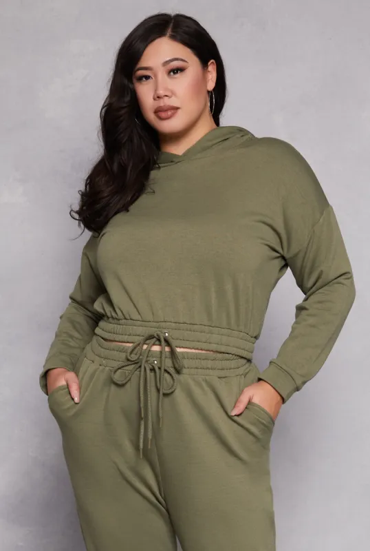 Plus Size Iris Elastic Hem Hooded Sweatshirt sold by Rainbow