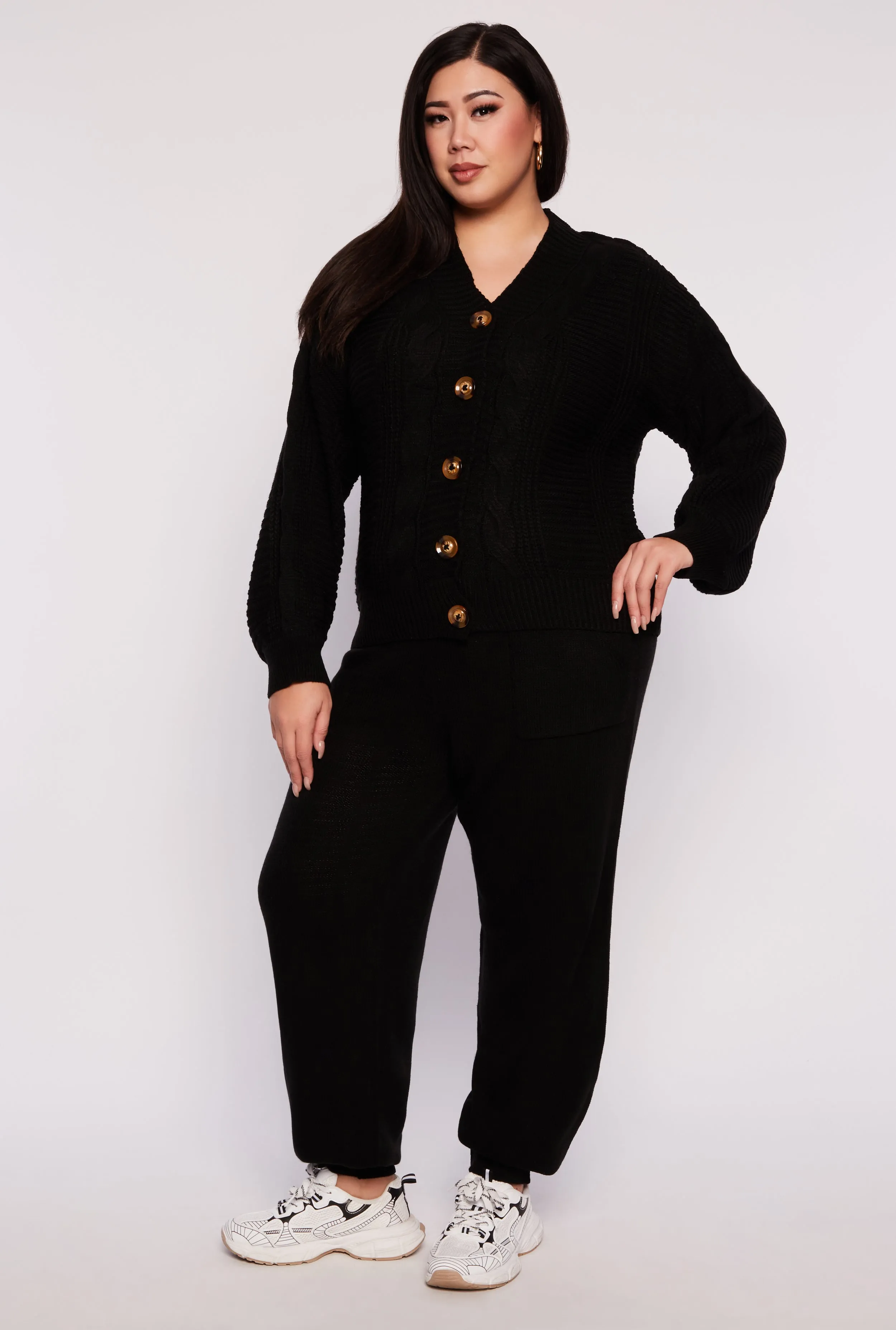 Plus Size Cable Knit Cardigan sold by Rainbow product image thumbnail 2