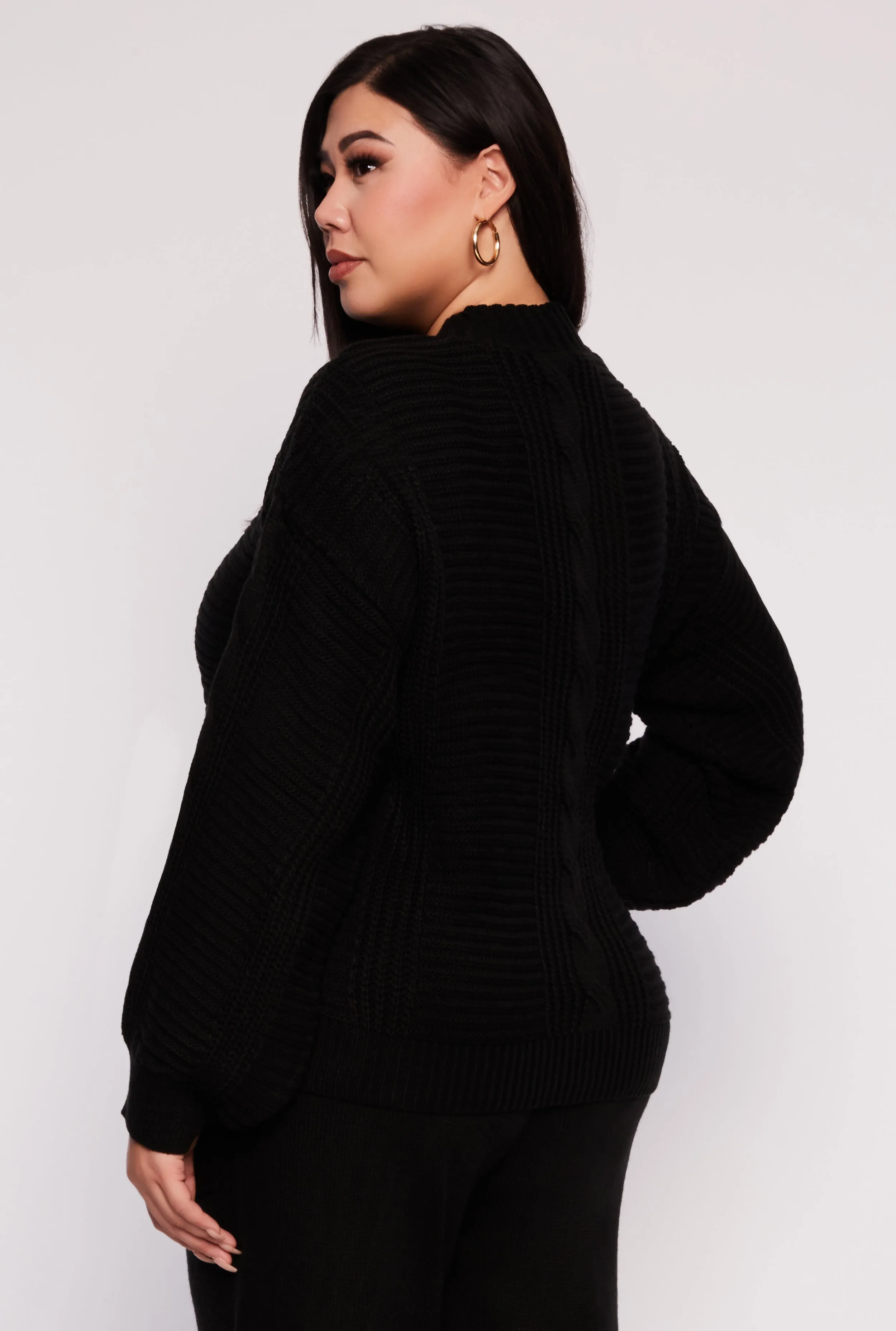 Plus Size Cable Knit Cardigan sold by Rainbow product image thumbnail 3