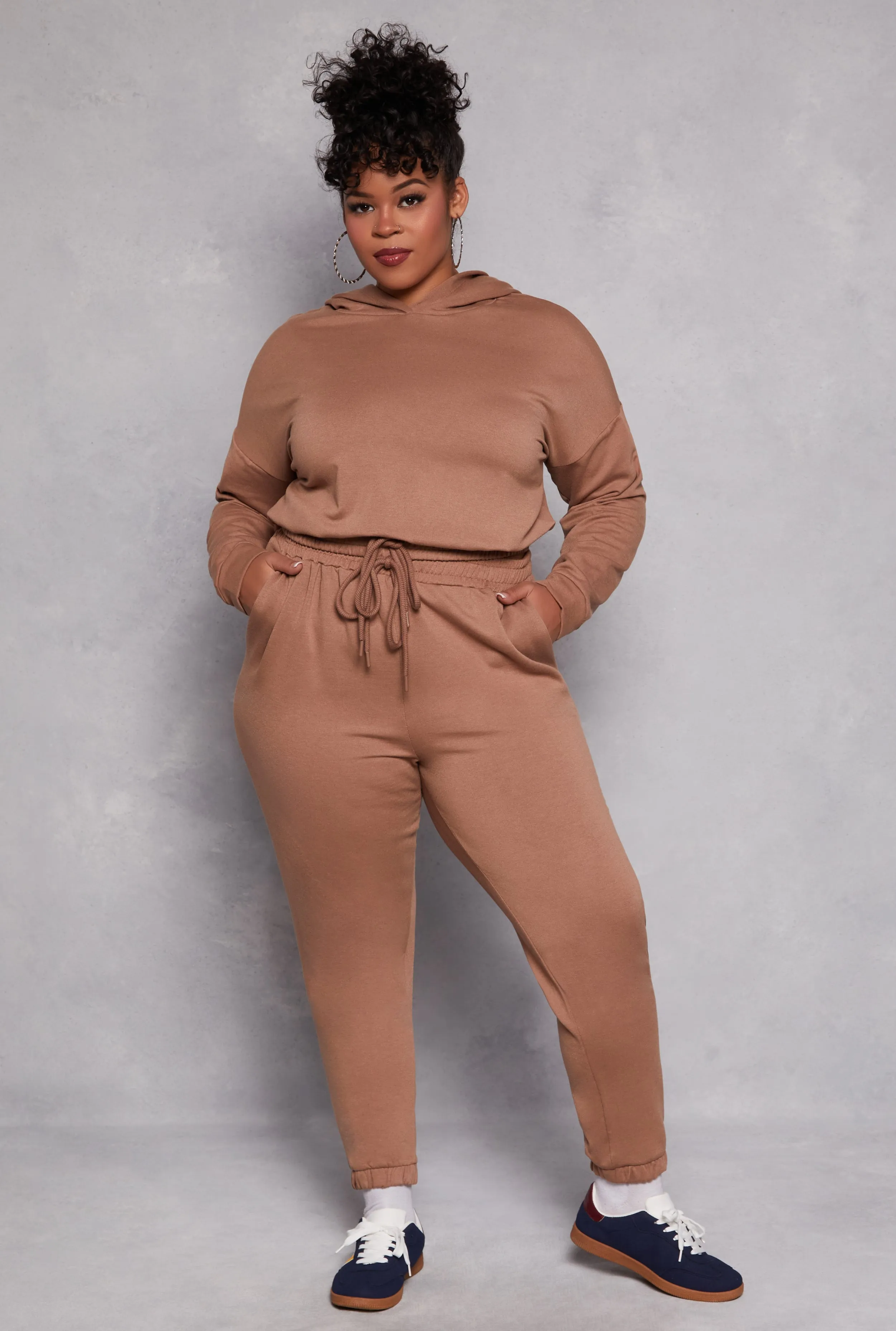 Plus Size Iris Fleece Drawstring Sweatpants sold by Rainbow