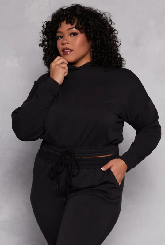 Plus Size Iris Elastic Hem Hooded Sweatshirt sold by Rainbow