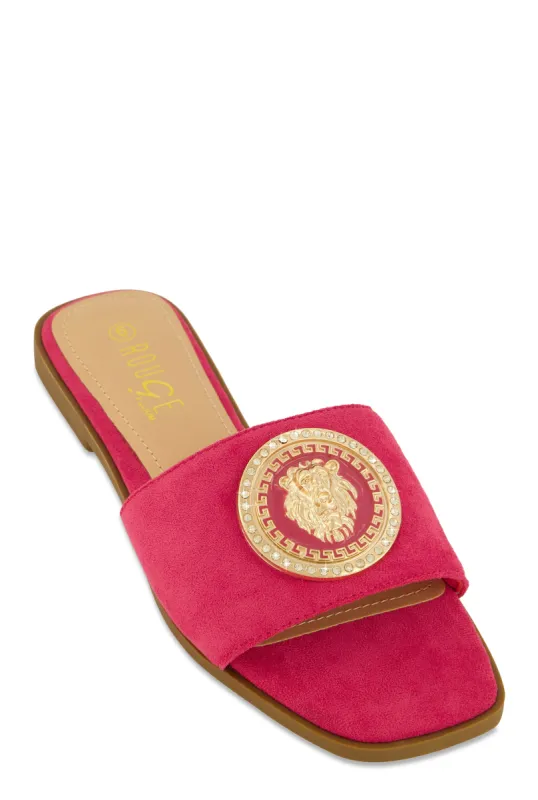 Lion Pendant Slide Sandals sold by Rainbow