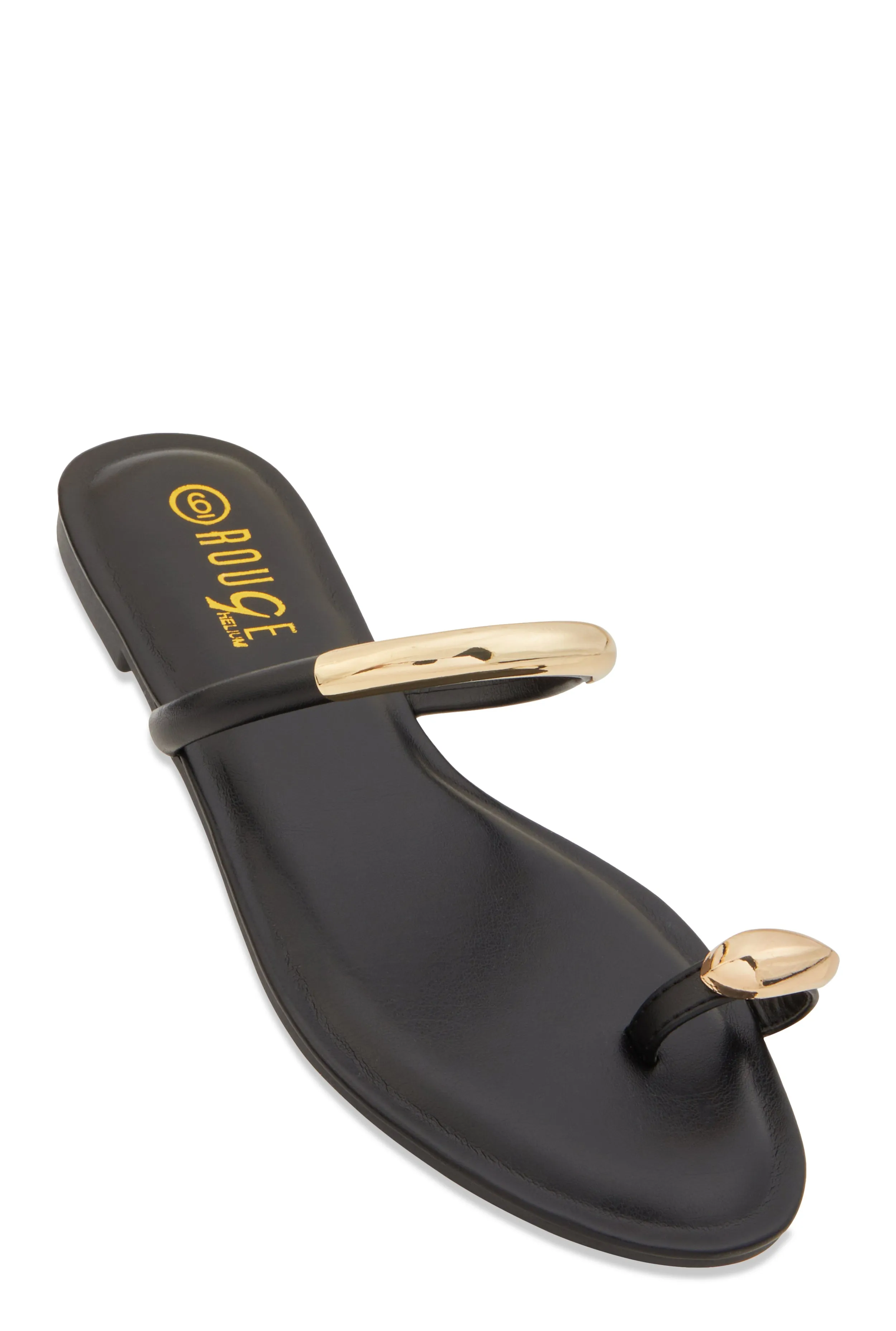 Metallic Detail Toe Loop Slide Sandals sold by Rainbow