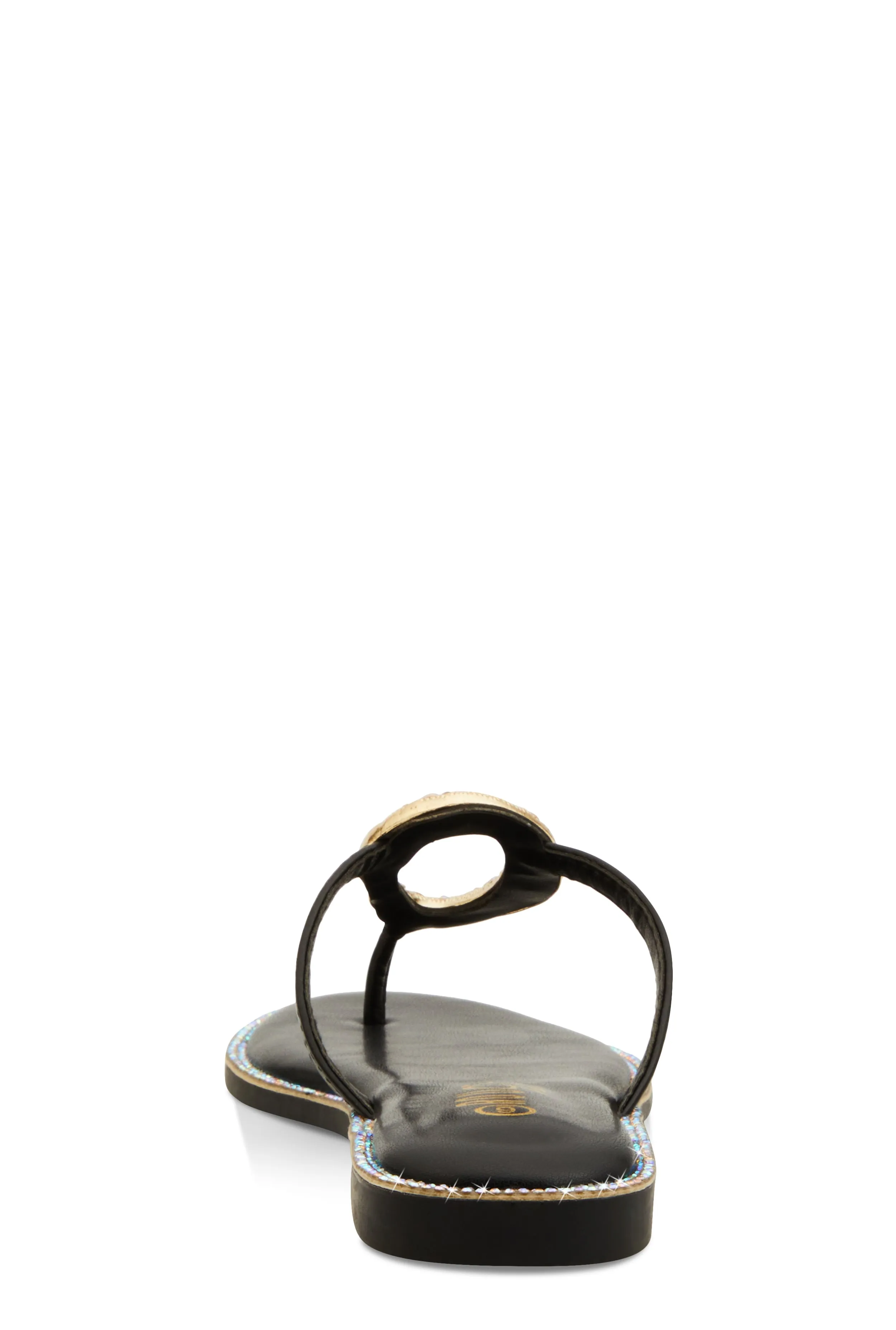 Rhinestone Cut Out Pendant Thong Sandals sold by Rainbow product image thumbnail 3