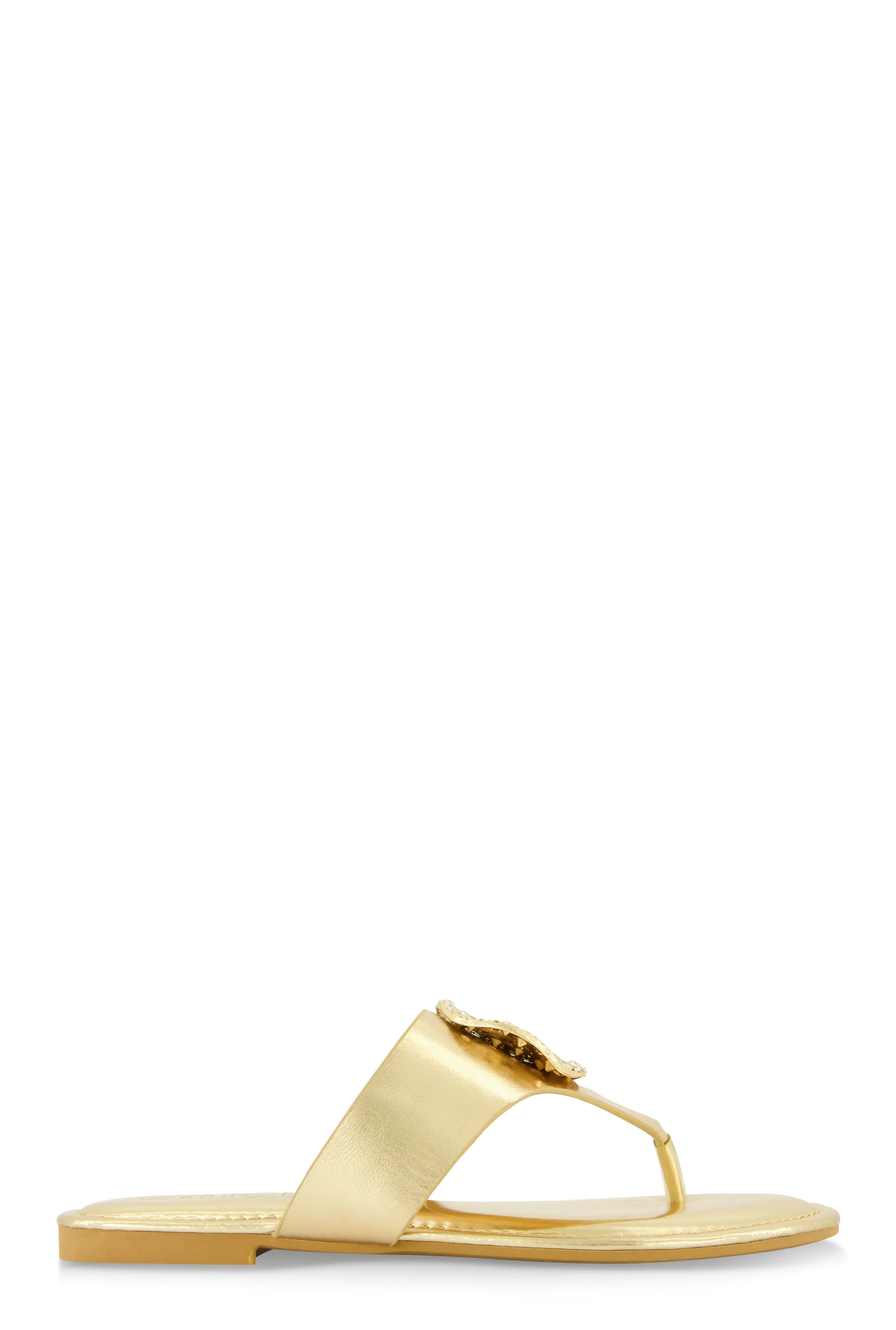 Rhinestone Metallic Pendant Thong Slide Sandals sold by Rainbow product image thumbnail 2