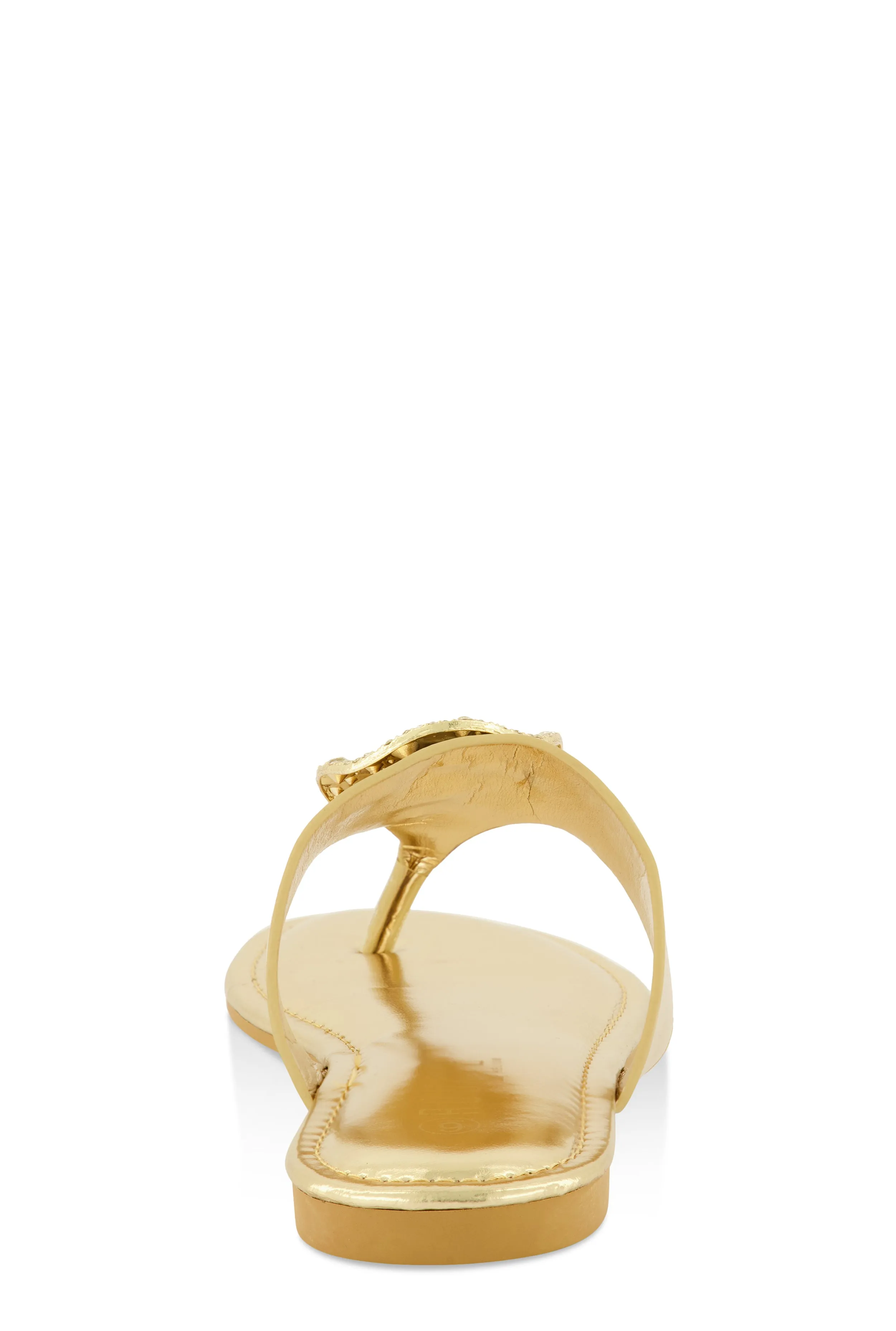 Rhinestone Metallic Pendant Thong Slide Sandals sold by Rainbow product image thumbnail 3