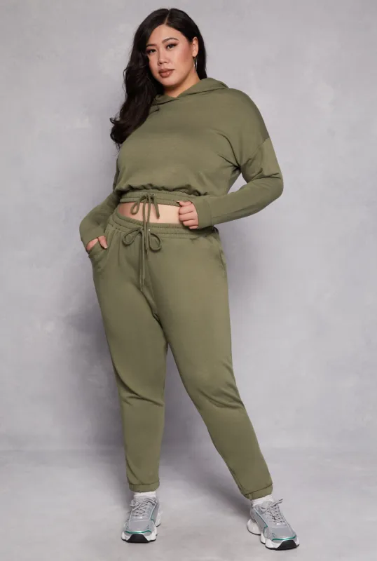 Plus Size Iris Fleece Drawstring Sweatpants sold by Rainbow