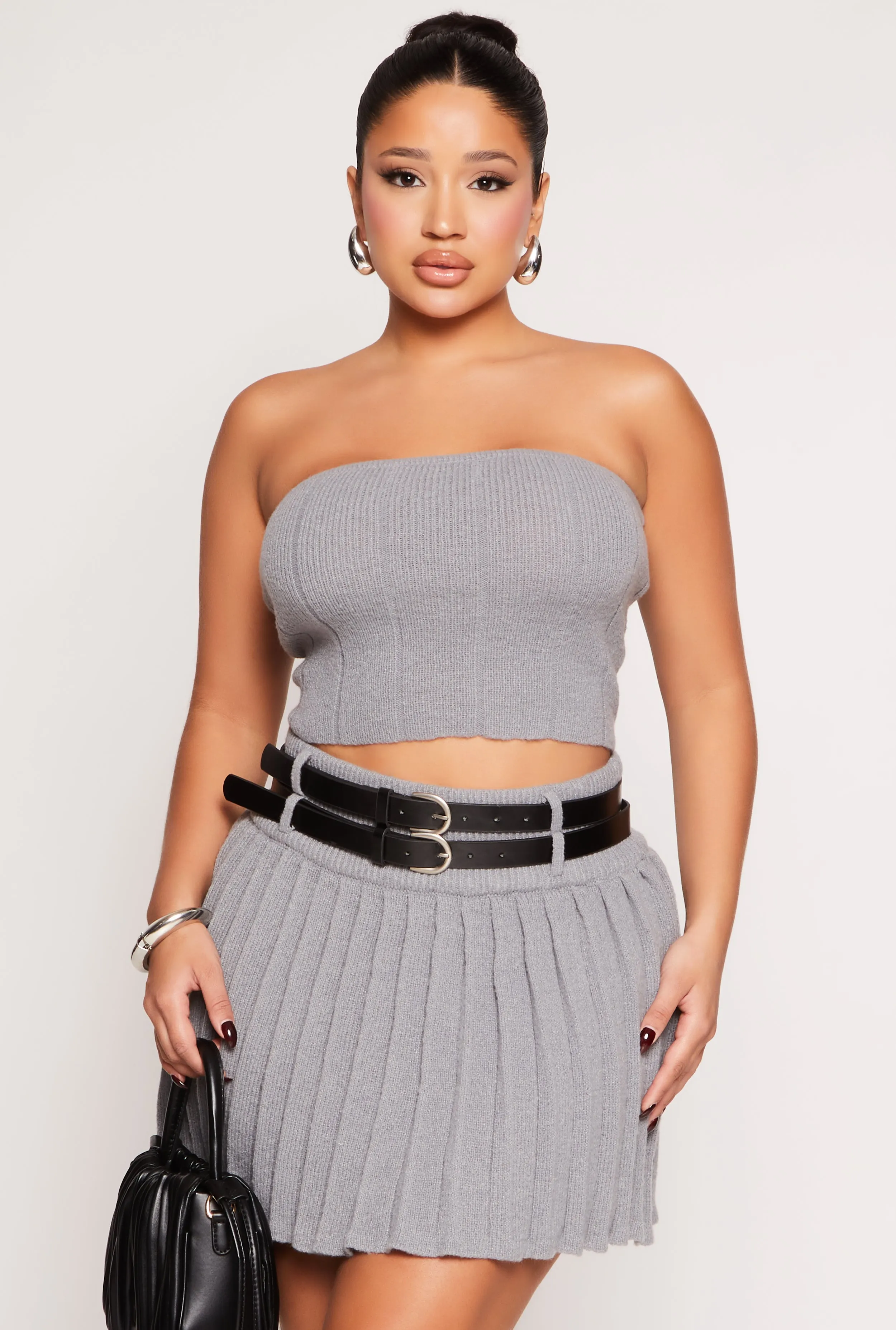 Haute Monde Ribbed Tube Top sold by Rainbow