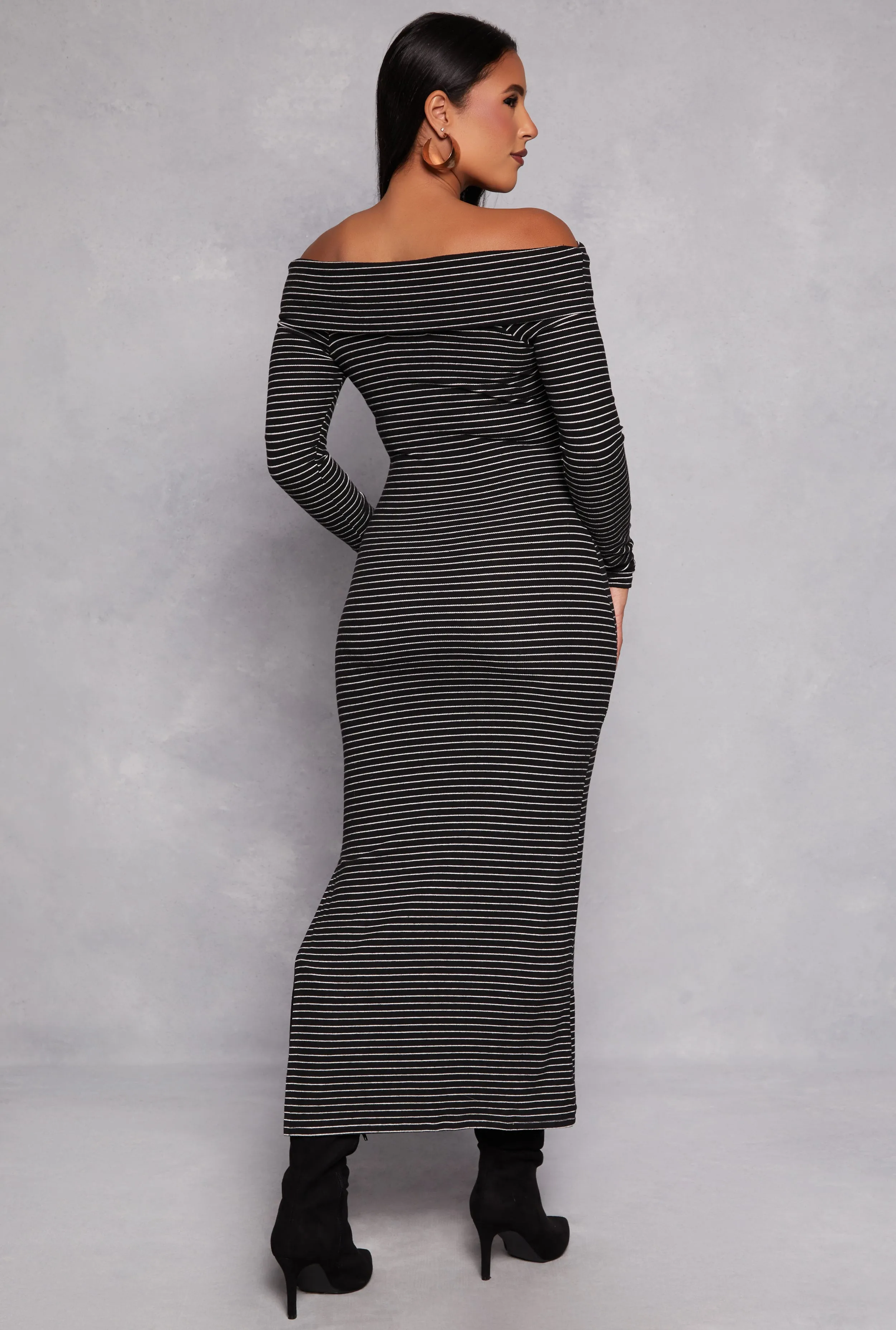 Almost Famous Striped Off the Shoulder Maxi Dress sold by Rainbow product image thumbnail 3
