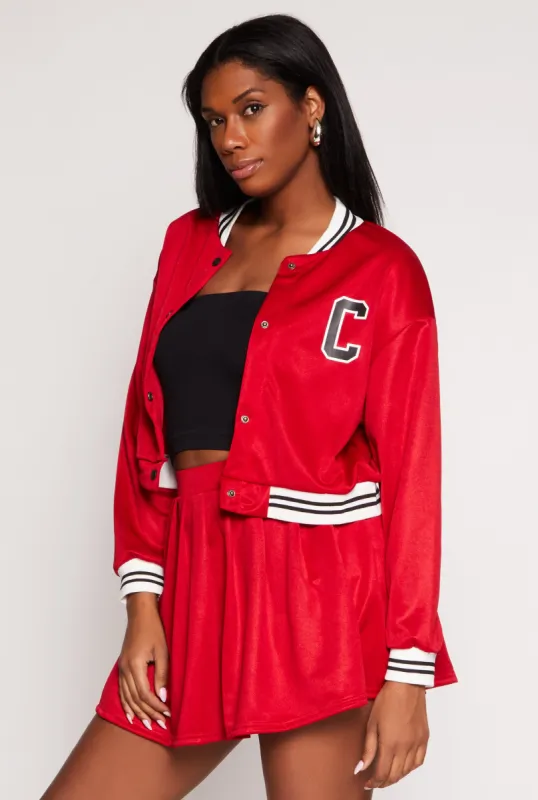 C Initial Snap Button Bomber Jacket sold by Rainbow