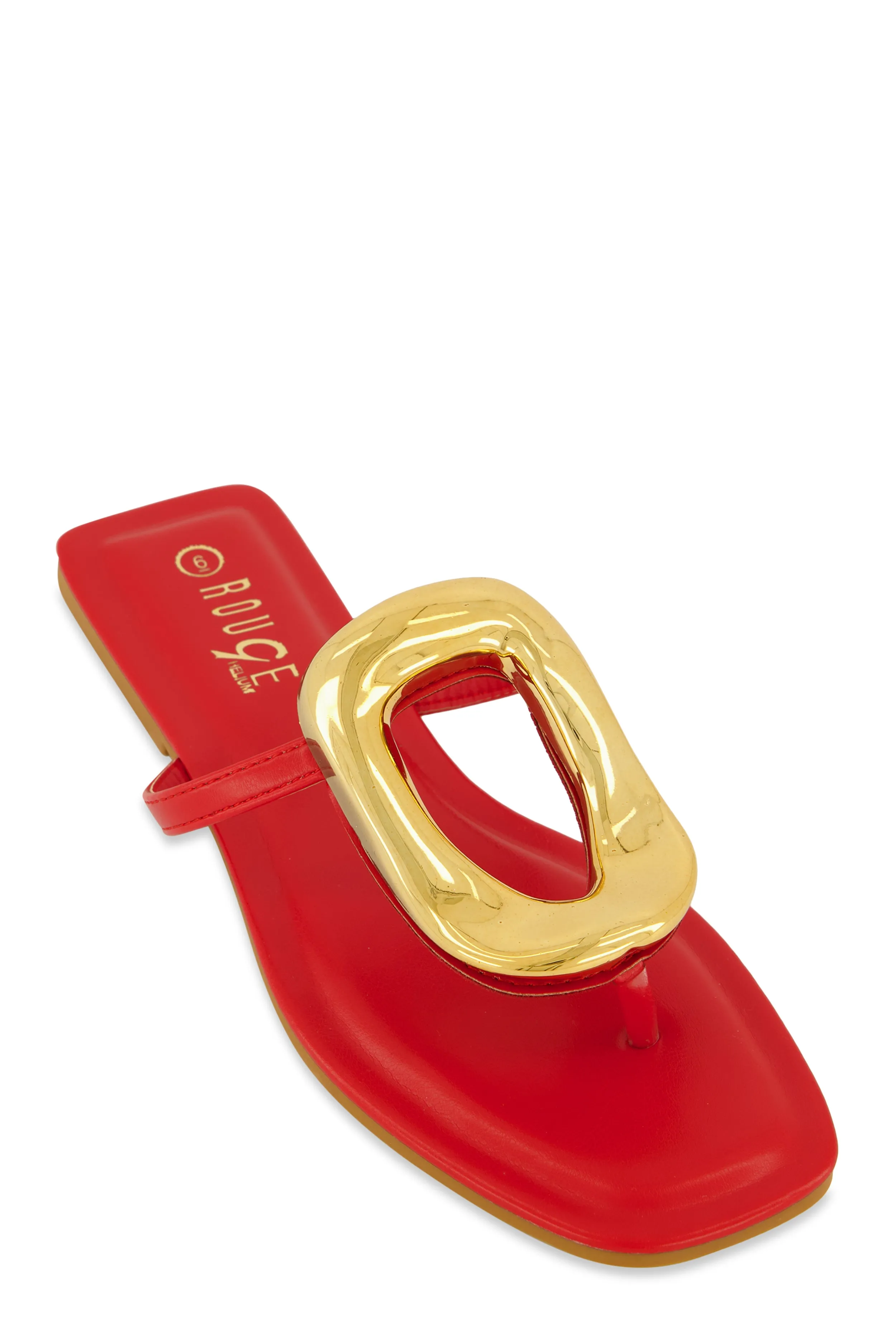 Metallic Pendant Thong Slide Sandals sold by Rainbow