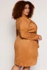 Plus Size Faux Suede Wrap Coat sold by Rainbow