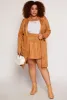Plus Size Faux Suede Wrap Coat sold by Rainbow