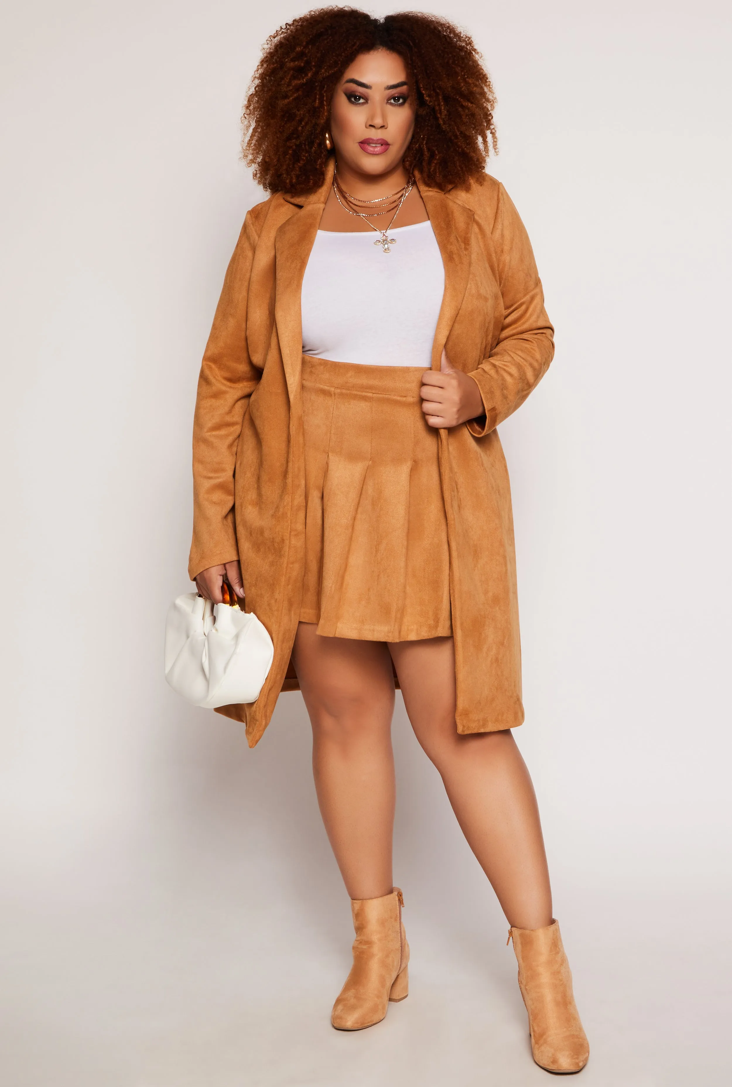 Plus Size Faux Suede Wrap Coat sold by Rainbow product image thumbnail 2