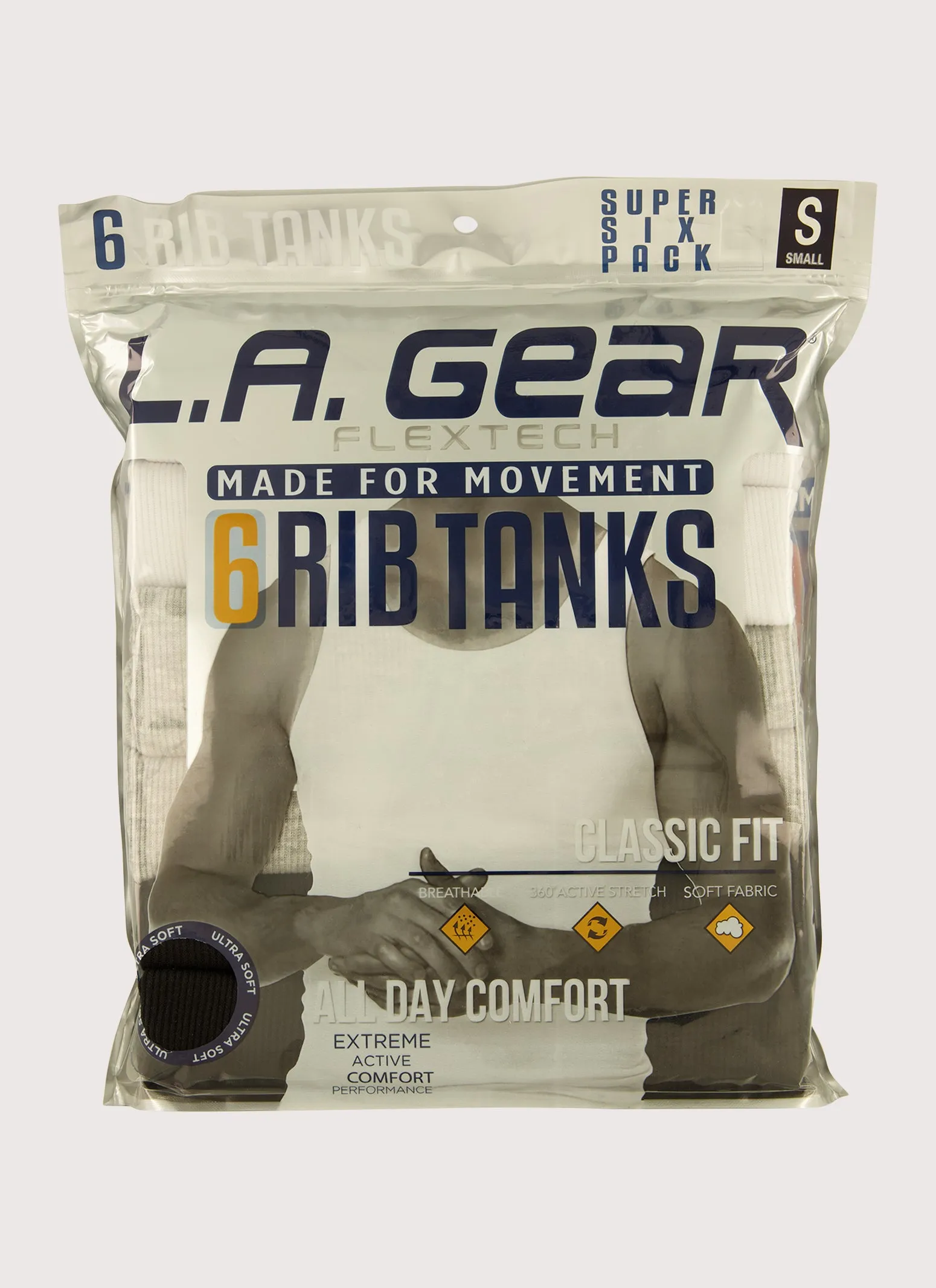 Mens Assorted Rib Knit Tank Tops 6 Pack sold by Rainbow product image thumbnail 3