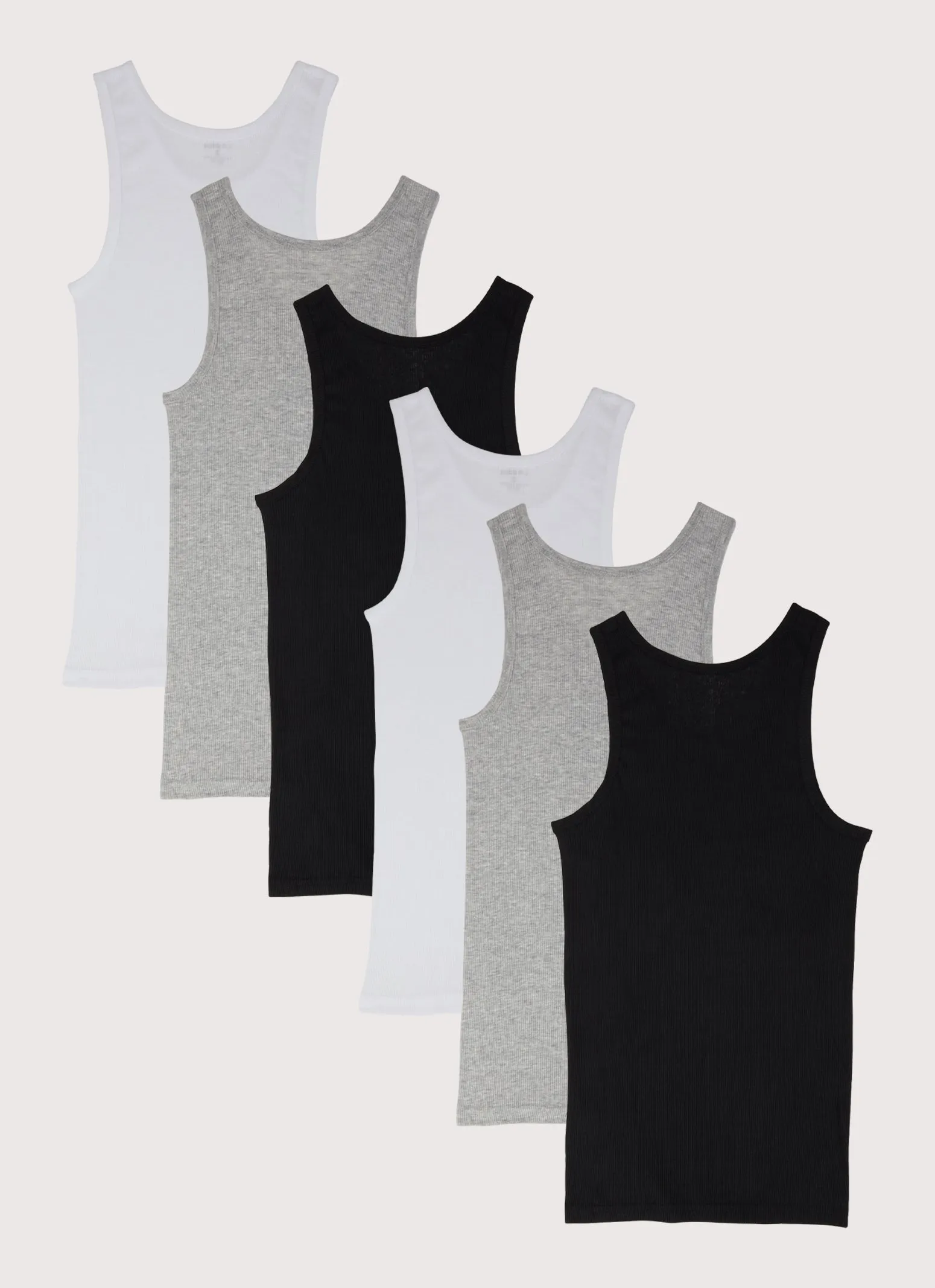 Mens Assorted Rib Knit Tank Tops 6 Pack sold by Rainbow product image thumbnail 2