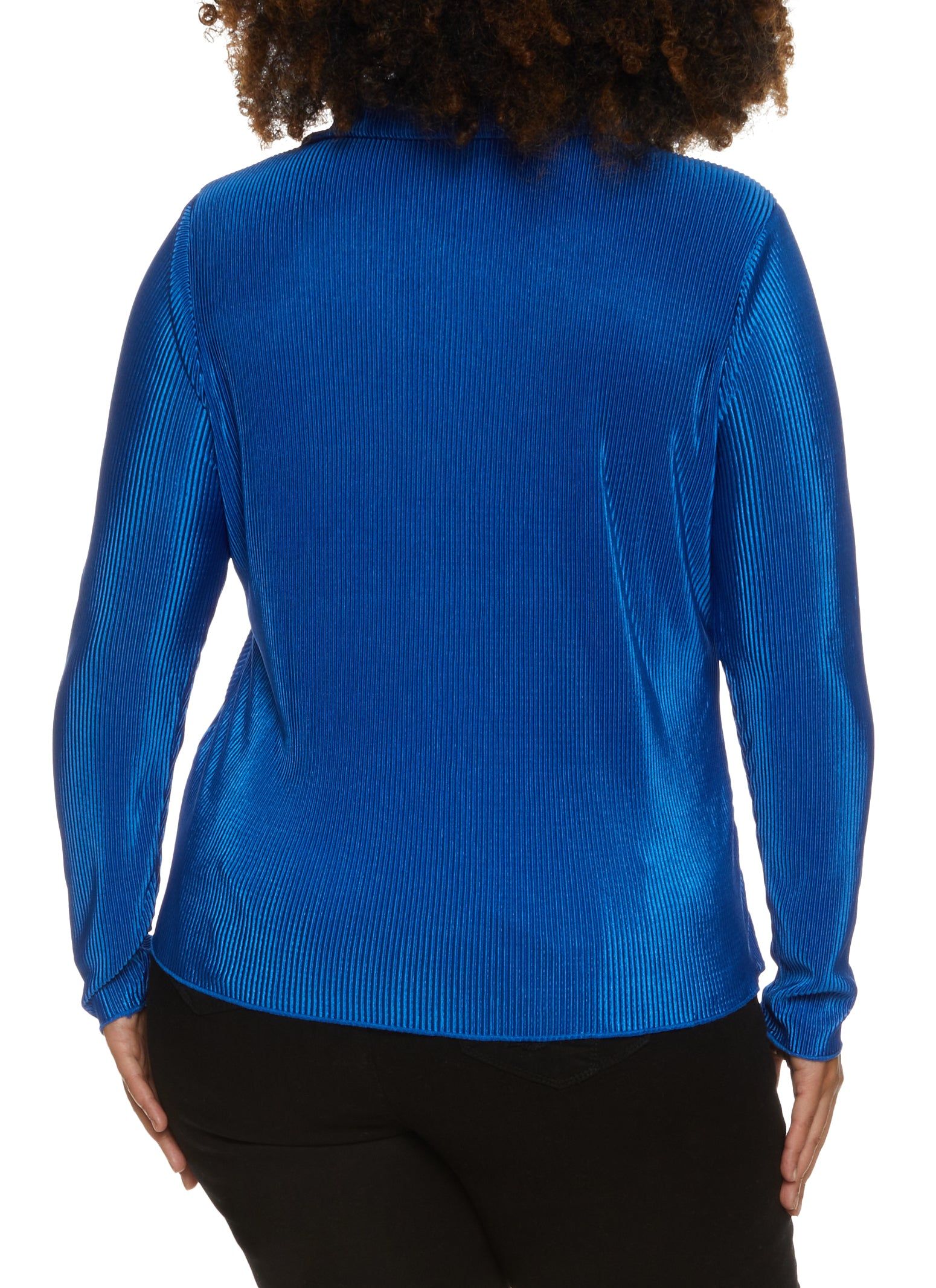 Plus Size Plisse Collared Button Front Shirt sold by Rainbow product image thumbnail 2